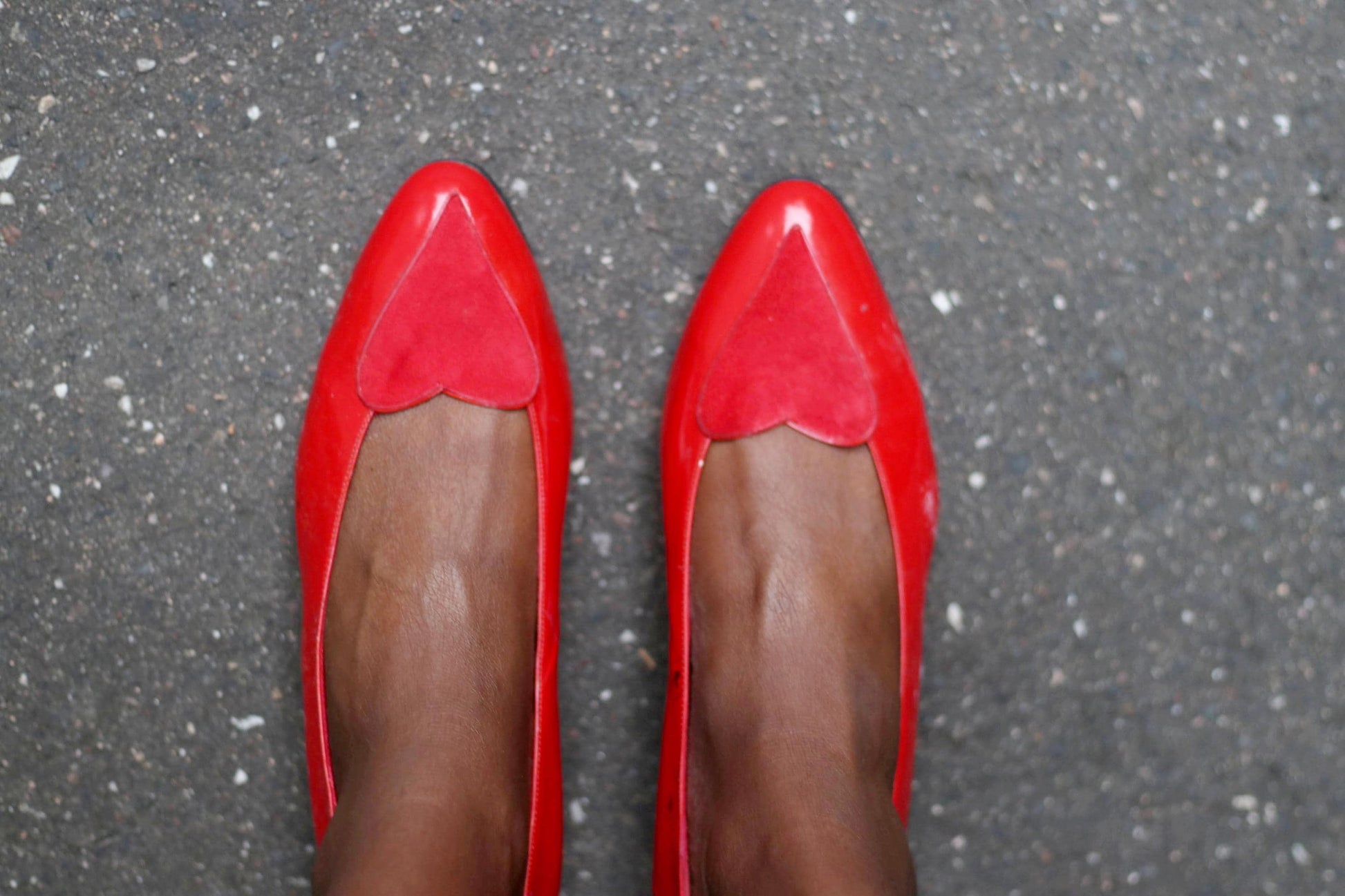 80s Hans Behr Heart Pumps | Rare Vintage Red Leather Shoes| Quirky Retro Heart Heels