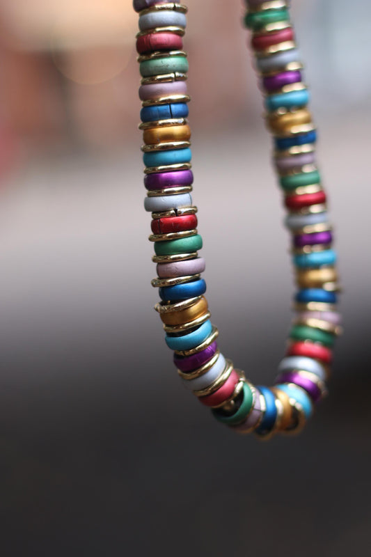 Vintage Multicolored Necklace| Statement Colorful Maximalist Women's Necklace| Quirky y2k jewellery