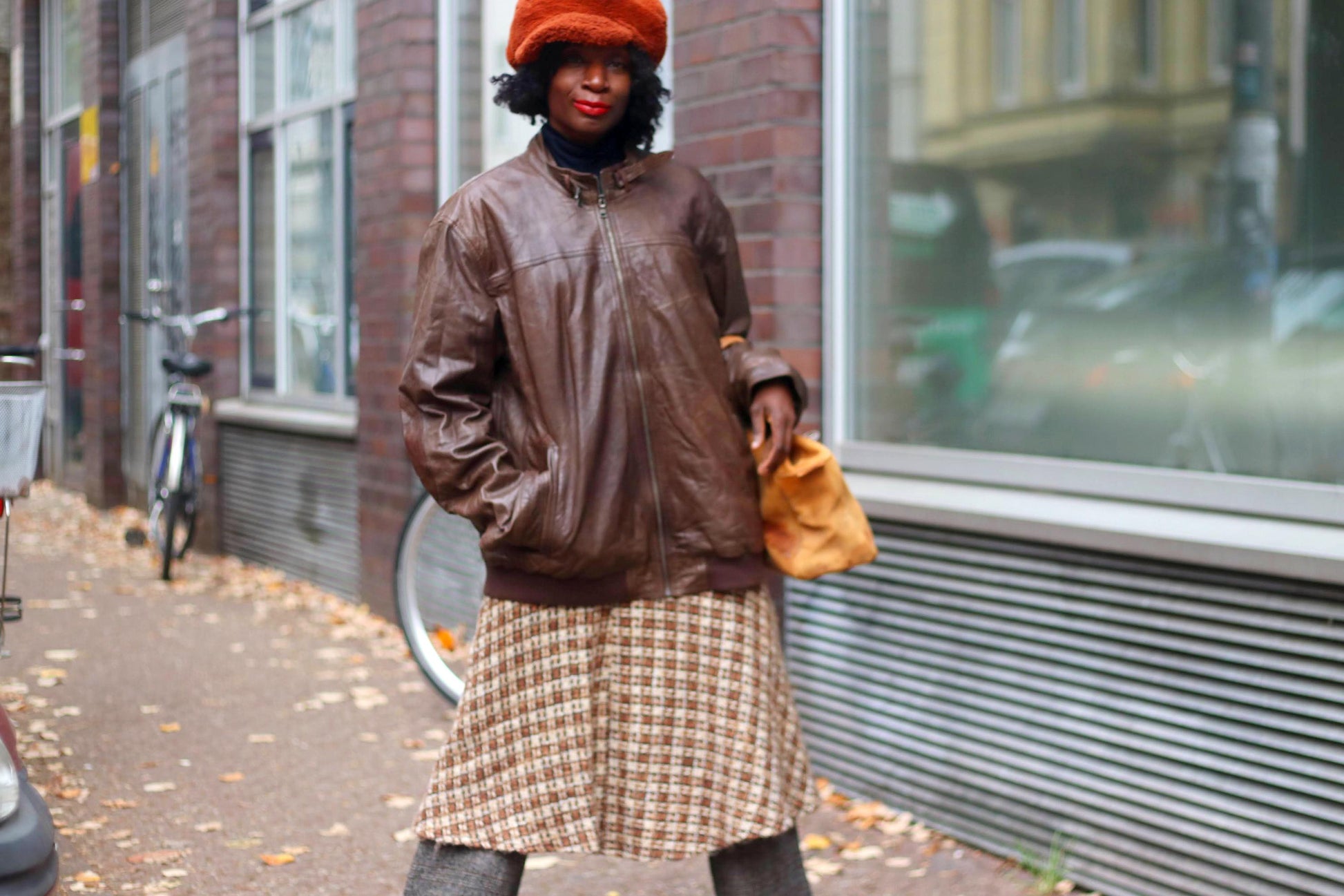 90s Conbipel leather Jacket| Vintage Women's Brown Minimalist Oversized leather coat| Capsule Wardrobe Jacket