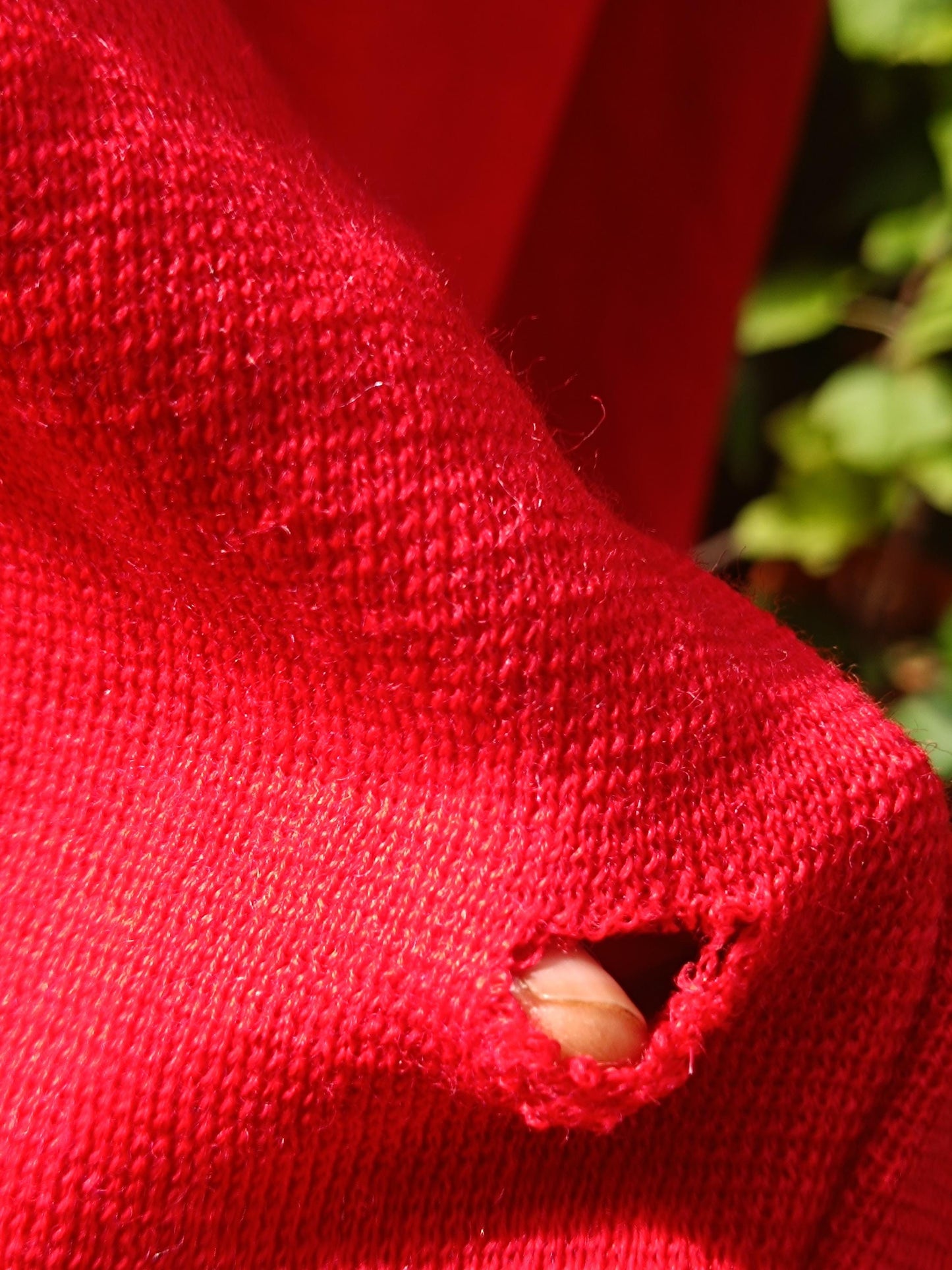 Vintage Wool V-Neck Sweater: 90s Collegiate Red Knit
