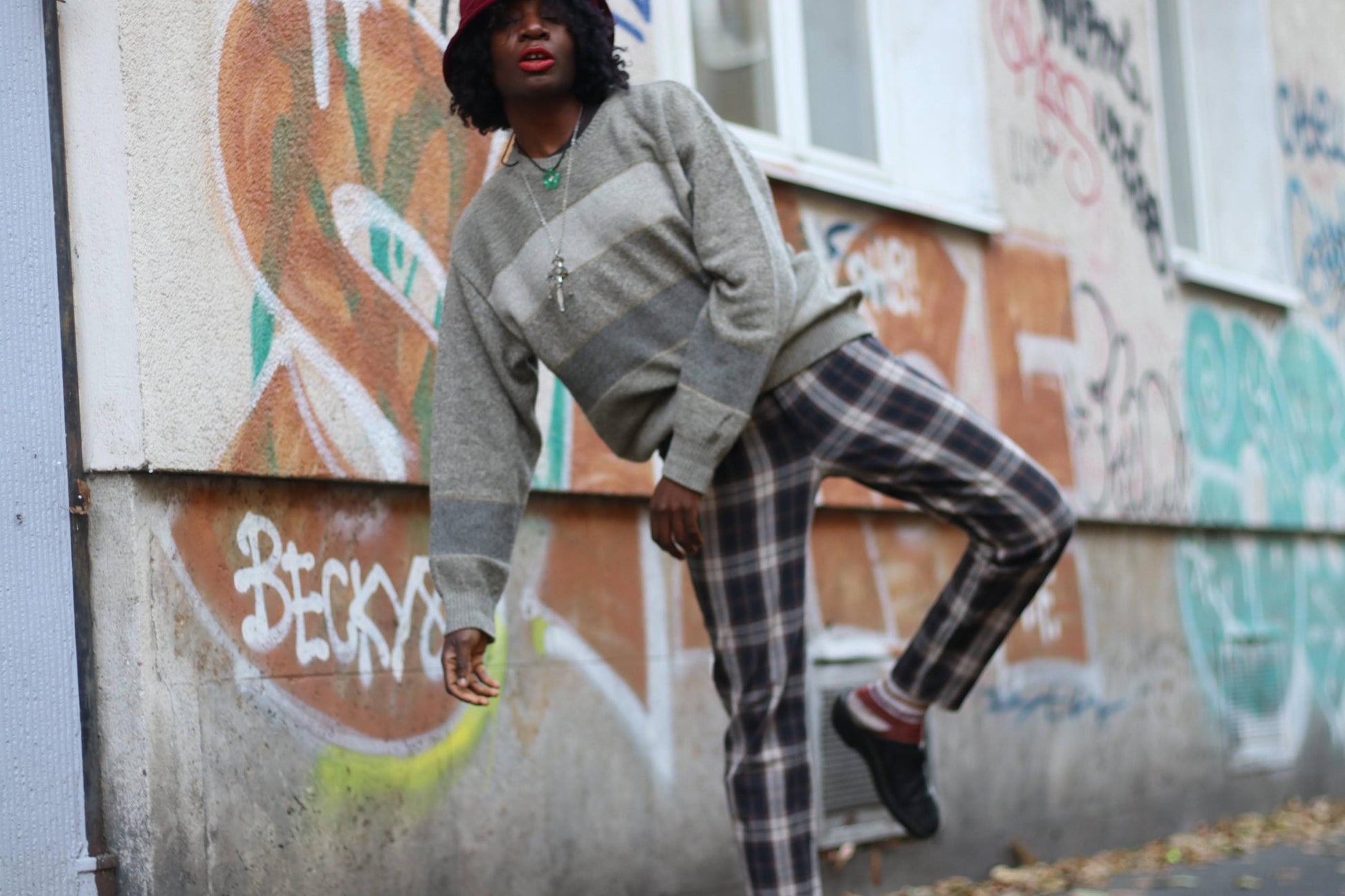 Vintage Zaffiri Plaid High Waisted Pants| 9s0 Womens Checkered Gray Denim