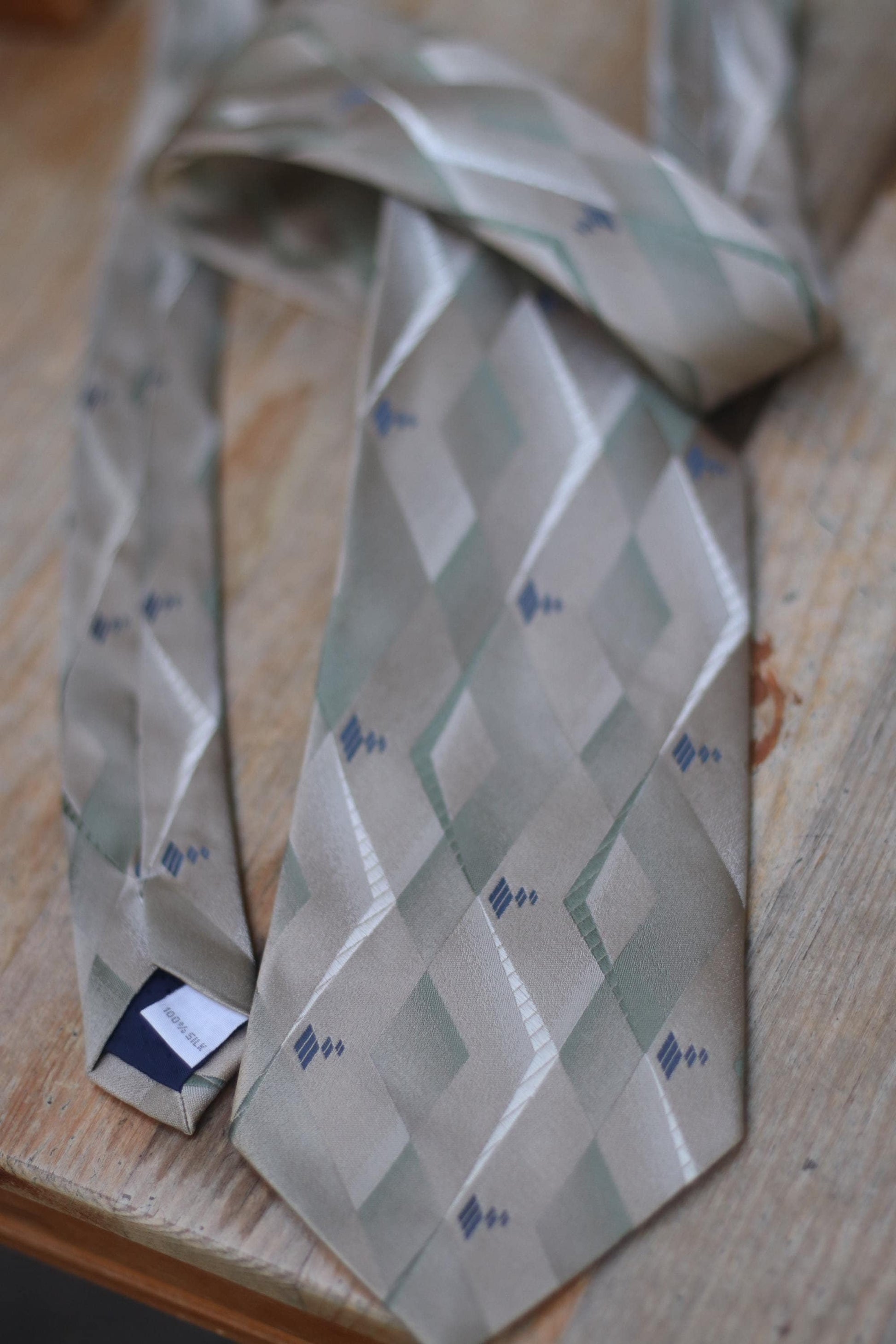 Vintage Pierre Cardin Silk Tie | Men's Designer tie in Gray| Abstract Print Classic suit neck tie