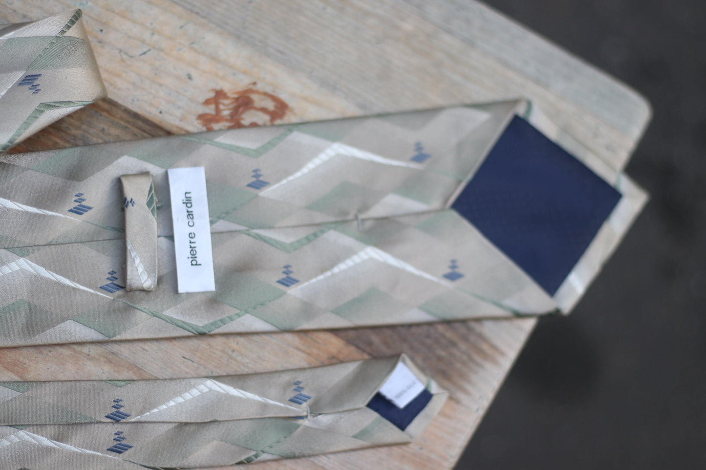 Vintage Pierre Cardin Silk Tie | Men's Designer tie in Gray| Abstract Print Classic suit neck tie