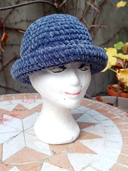 y2k Blue Knitted Hat| Vintage Cozy Indy Hat