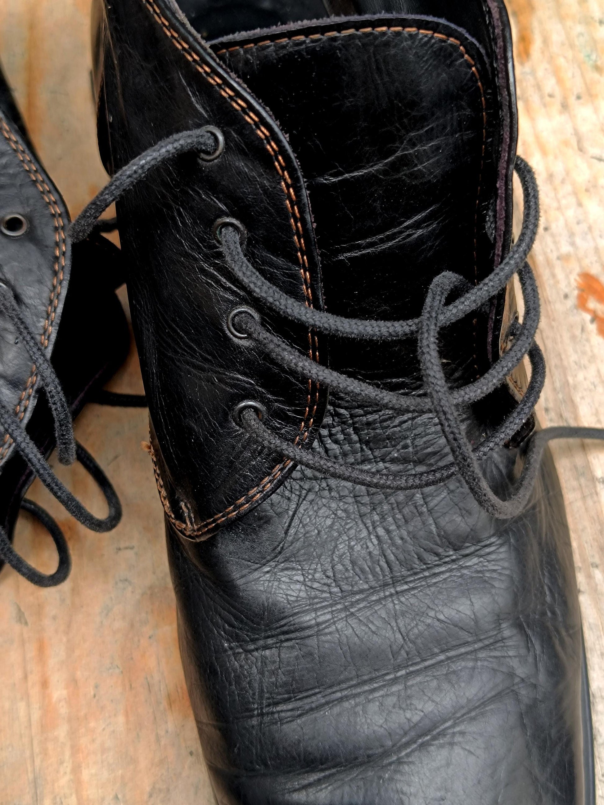 90s Leather Ankle Boots| Vintage Everybody Black Grunge Boots |Vintage Women's Shoes