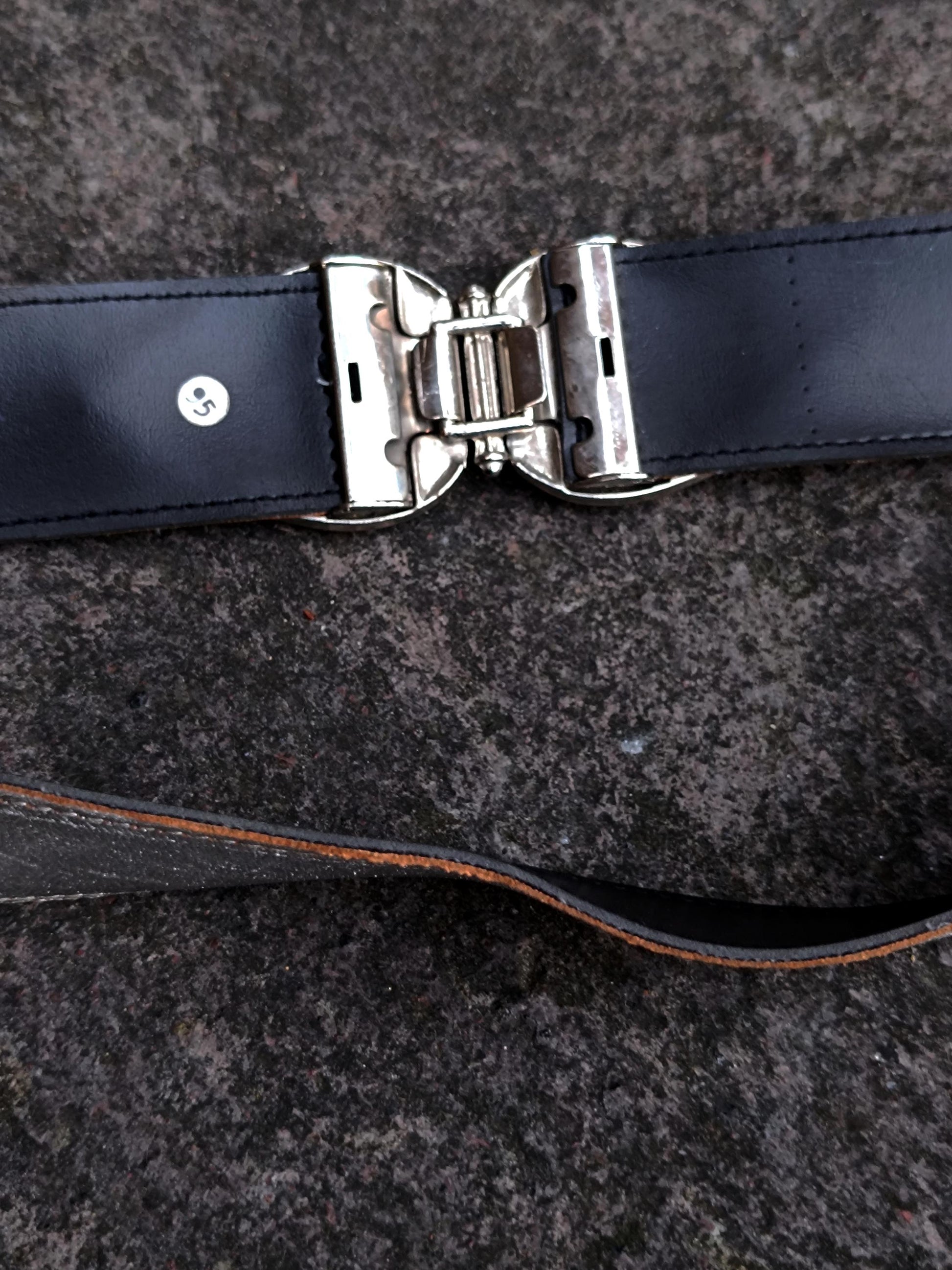 90s Metallic Leather Belt in Silver| Vintage Maximalist Women's belt| Waist Belt with Gem-like details