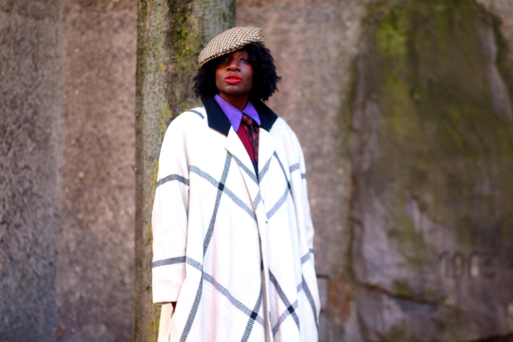 Nale Junior Paris Coat| Vintage 60s Black & White Cape Like Winter Jacket| Minimalist Mod Women's Coat |