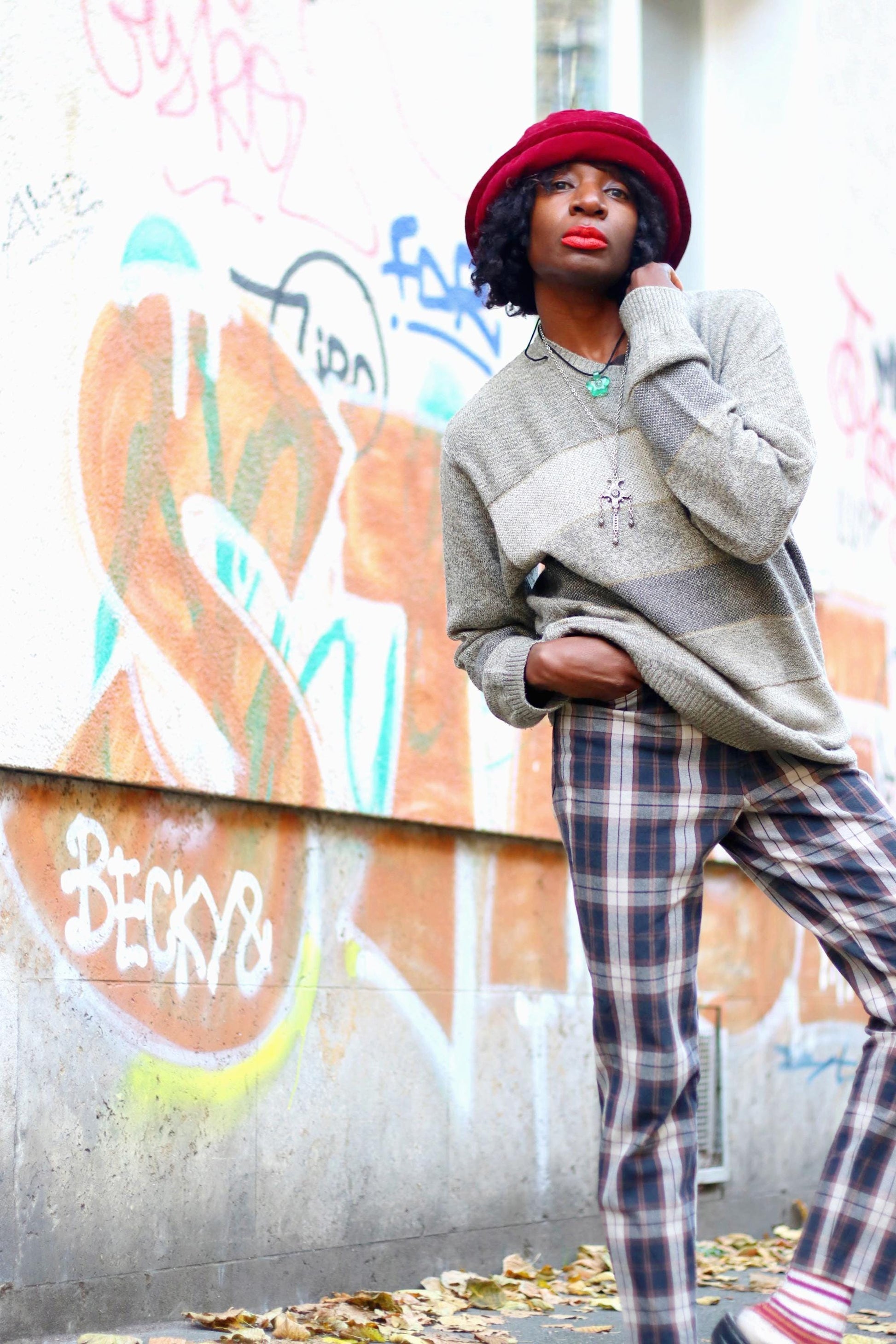 Vintage Zaffiri Plaid High Waisted Pants| 9s0 Womens Checkered Gray Denim