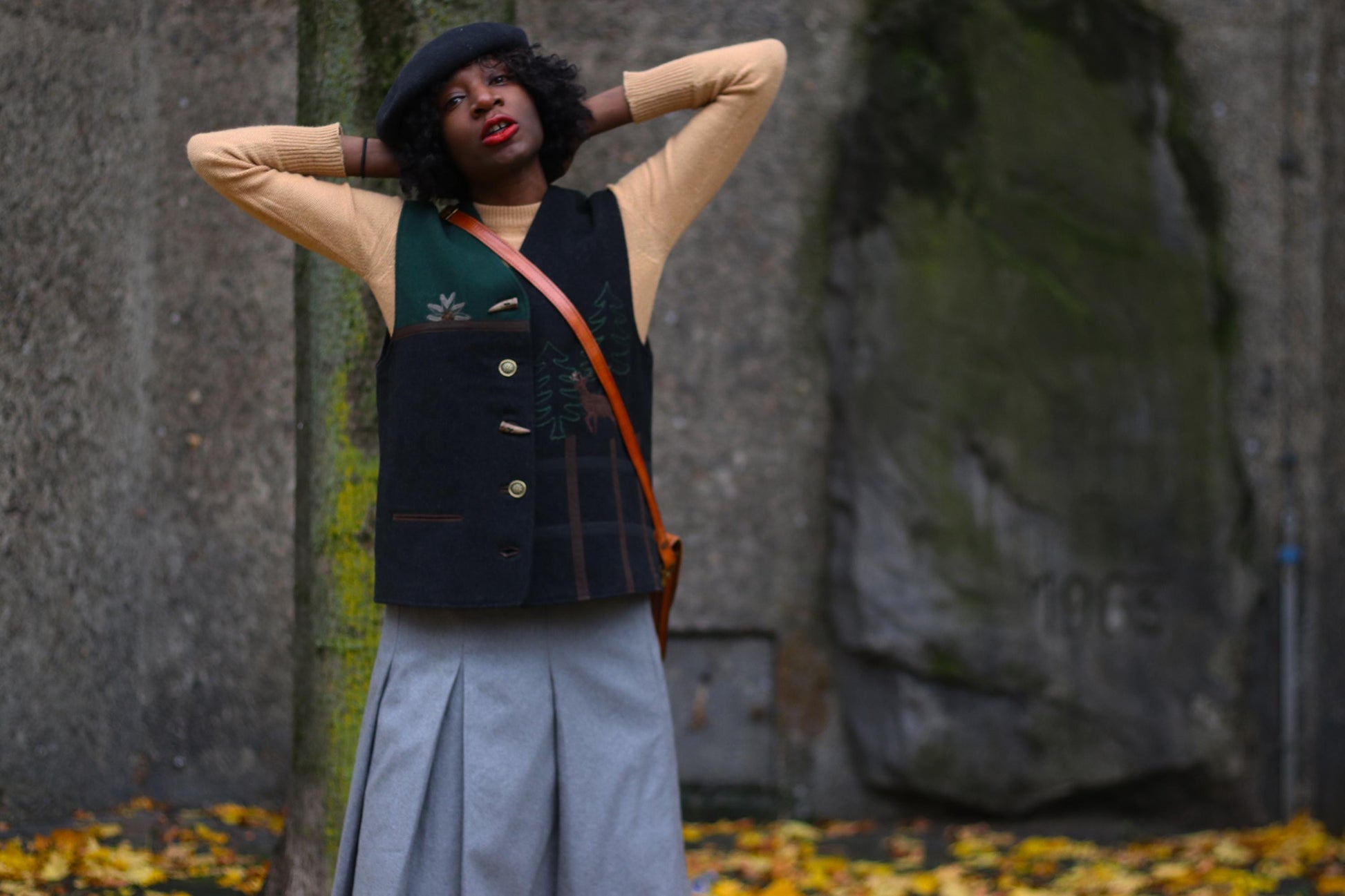 90s Austrian Wool Vest| Vintage Winter Christmas Vest| Country inspired Cottage Core Reindeer Vest