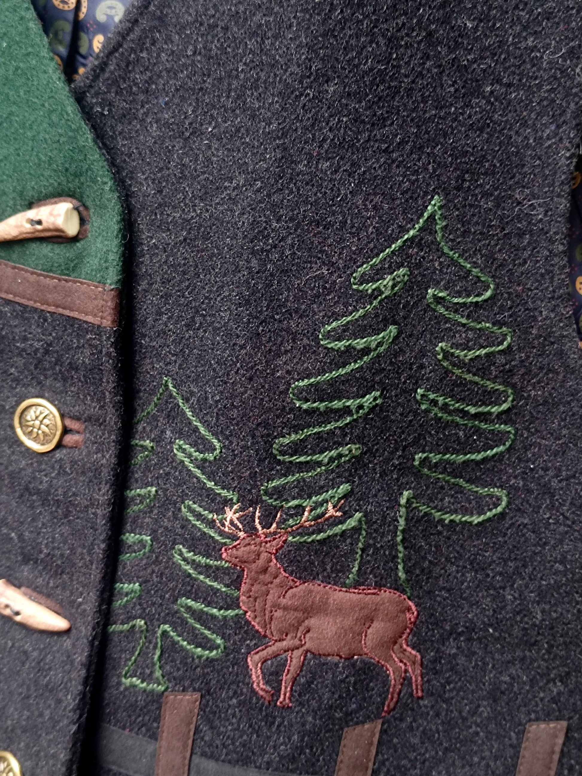 90s Austrian Wool Vest| Vintage Winter Christmas Vest| Country inspired Cottage Core Reindeer Vest
