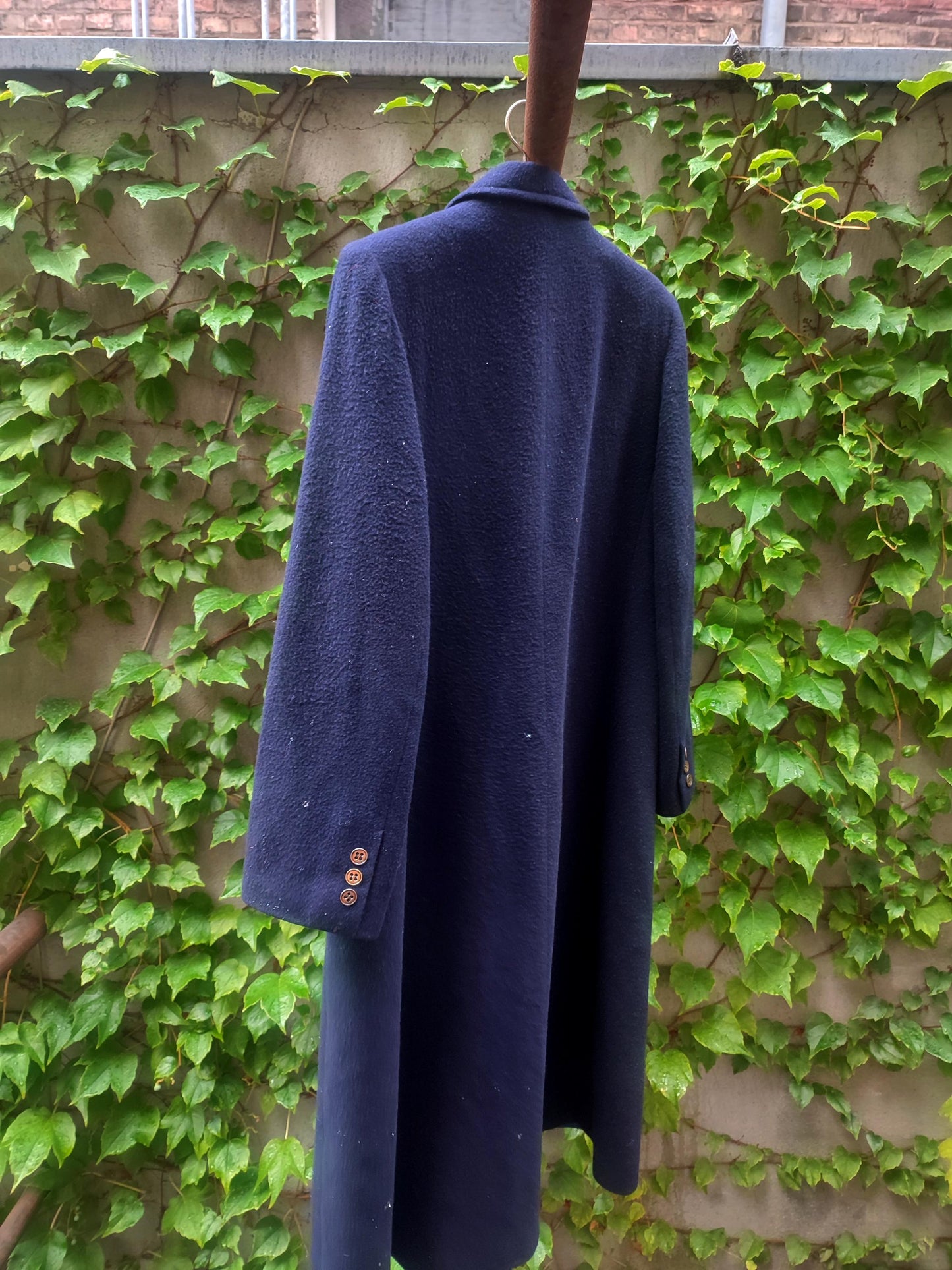 70s Fleurette of California Cashmere Coat | Vintage Classic Double breasted blue winter coat| Women's blue winter coat| Men's Winter coat