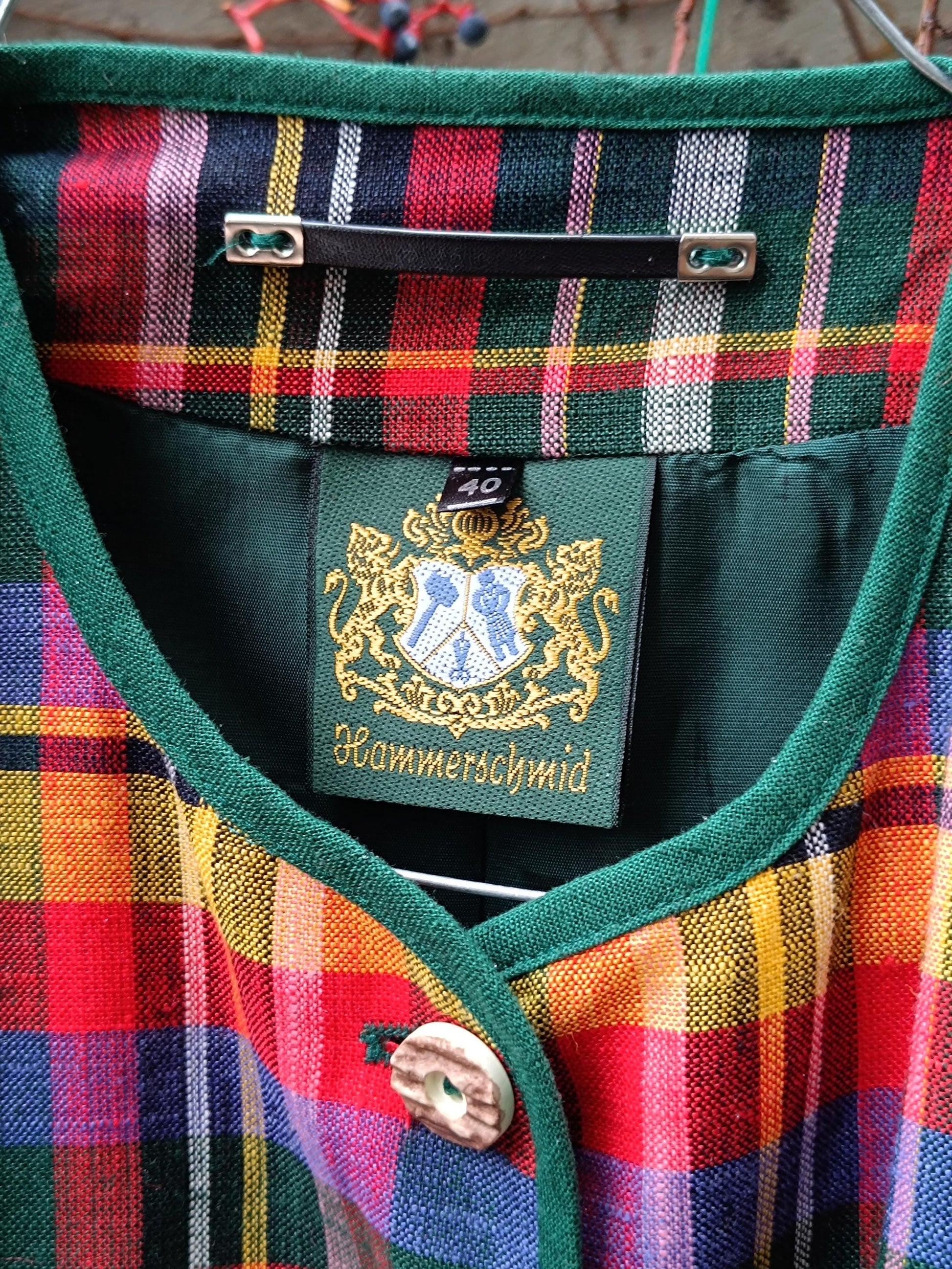 80s Austrian Plaid Blouse| Vintage Tartan Cotton and Linen Statement Festive Top