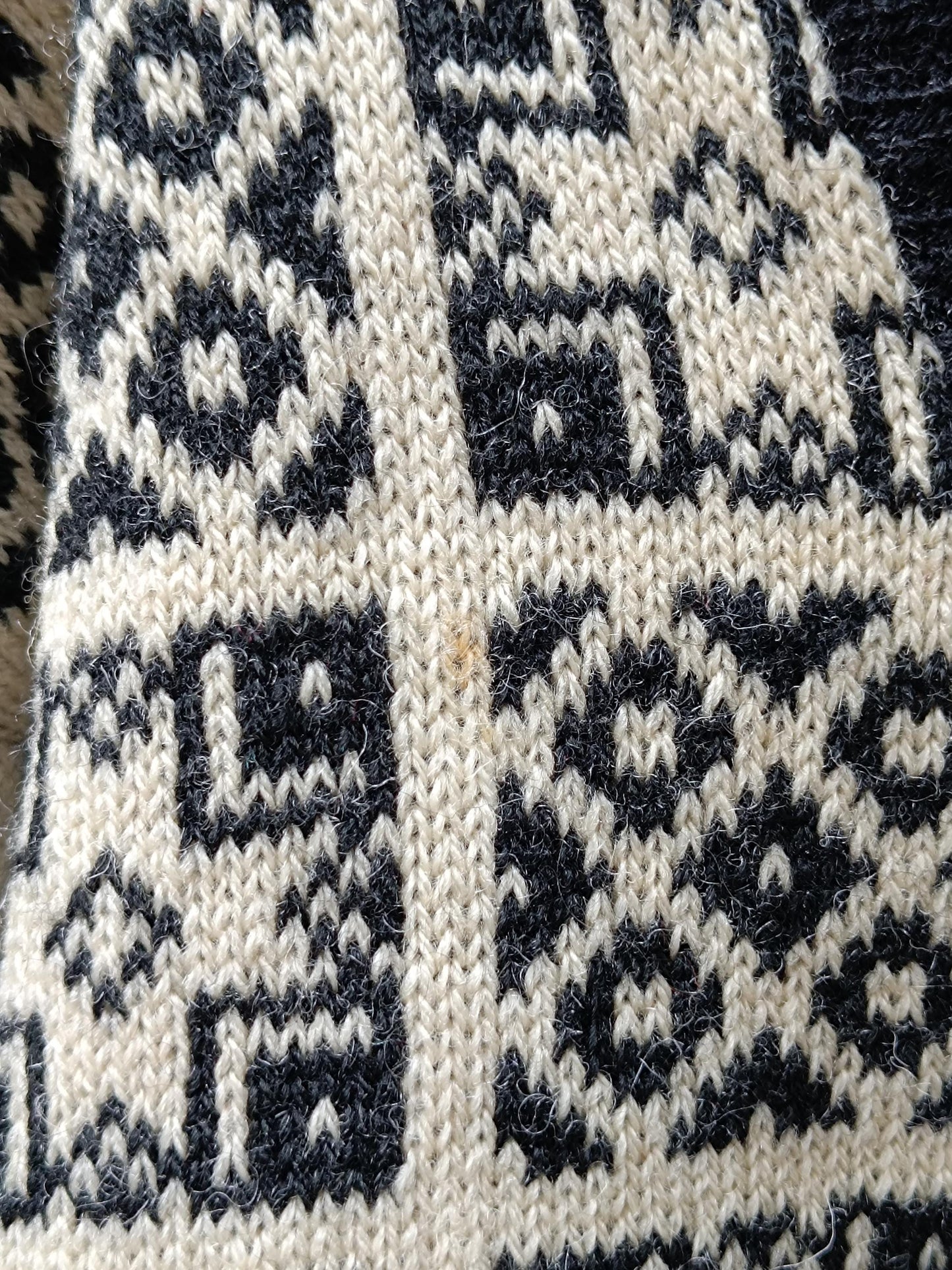 Vintage Janus of Norway Wool Sweater: Black and White Norwegian Pullover