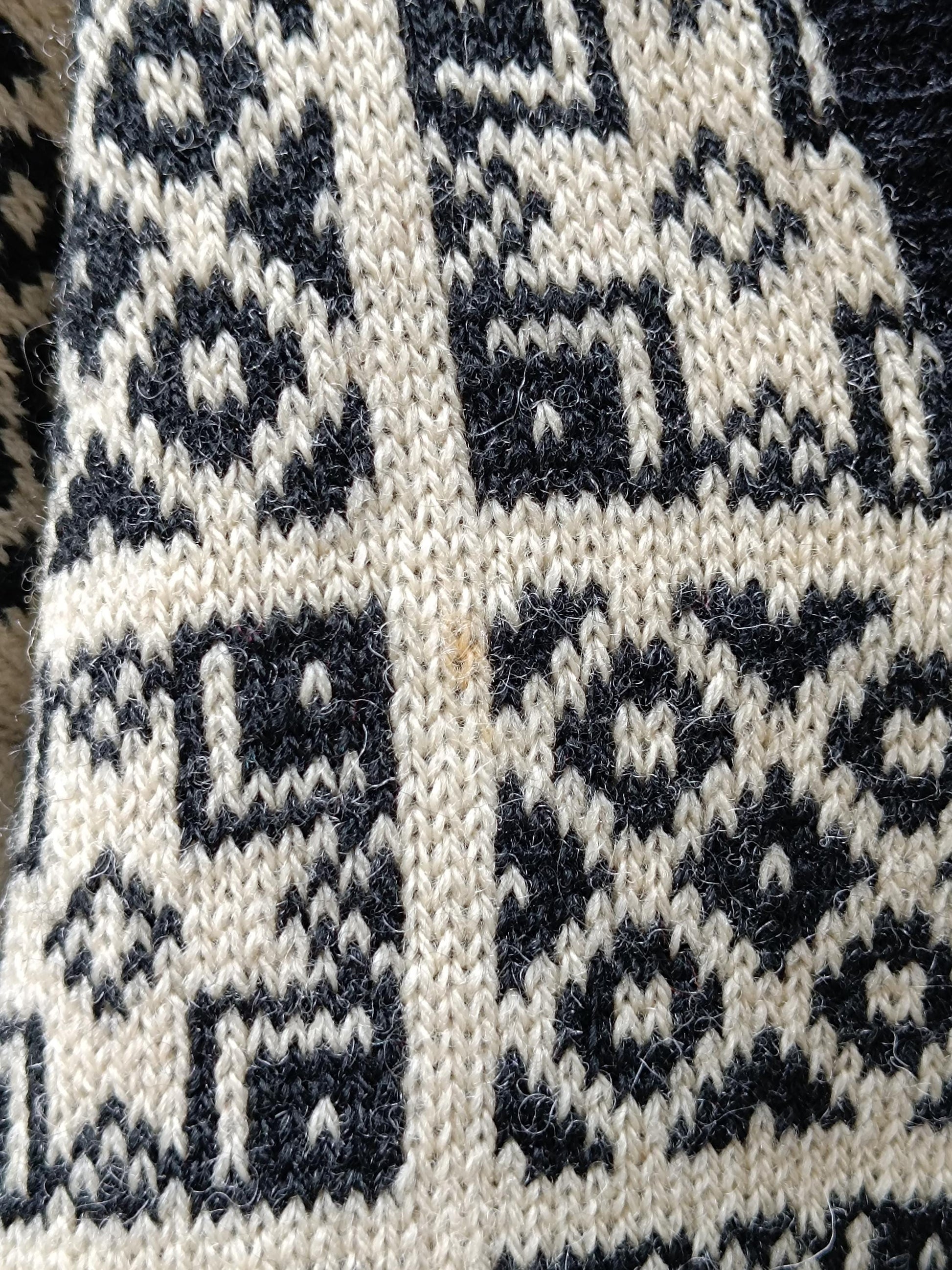 Vintage Janus of Norway Wool Sweater: Black and White Norwegian Pullover