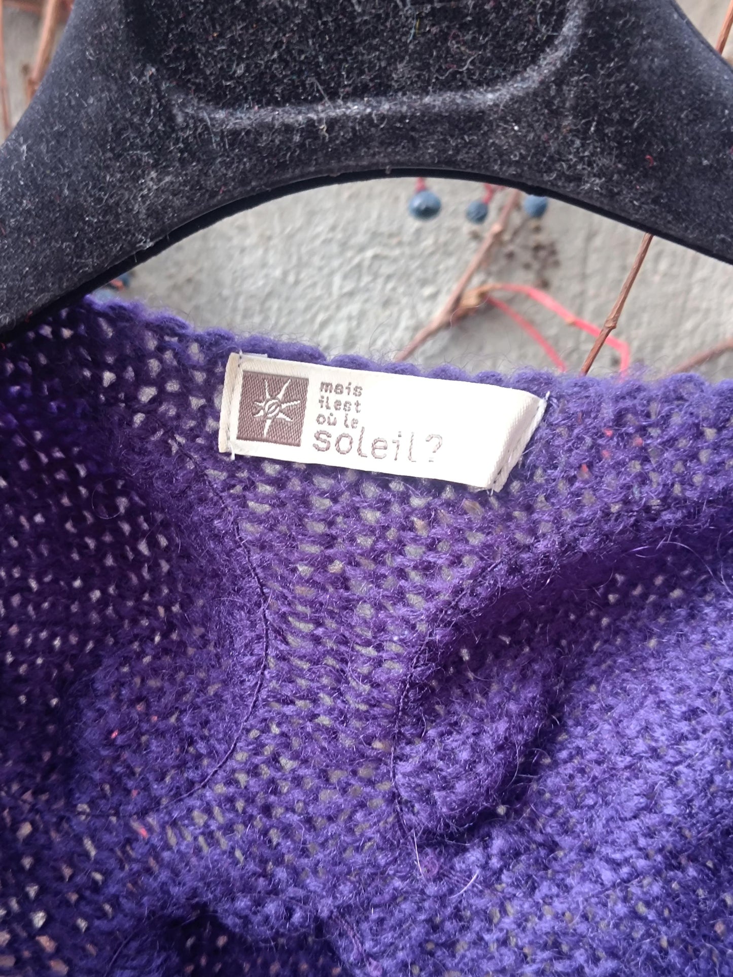 Y2K Floral Mohair Cardigan: Tie Front Knit Sweater (S–M)