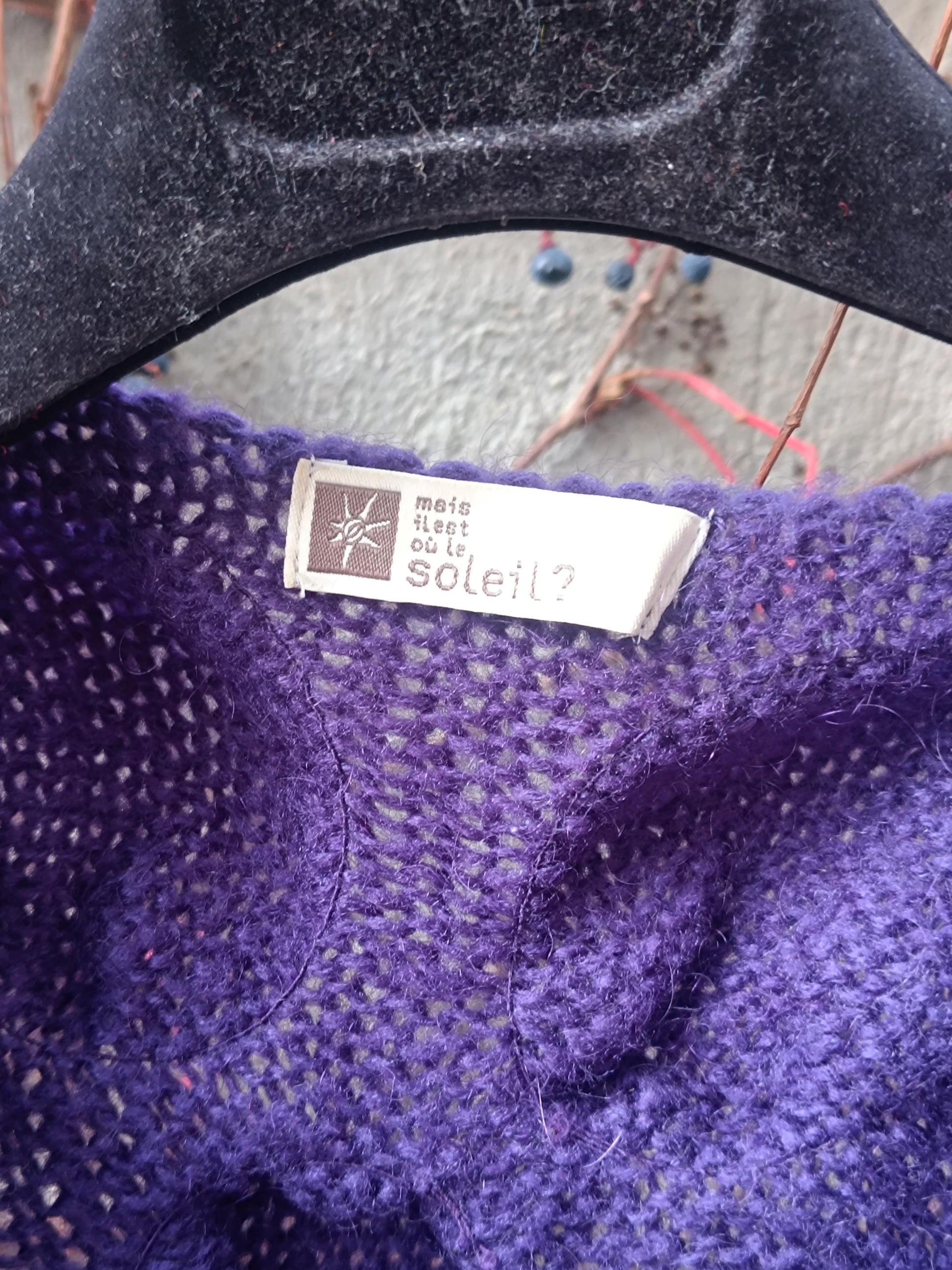 Y2K Floral Mohair Cardigan: Tie Front Knit Sweater (S–M)