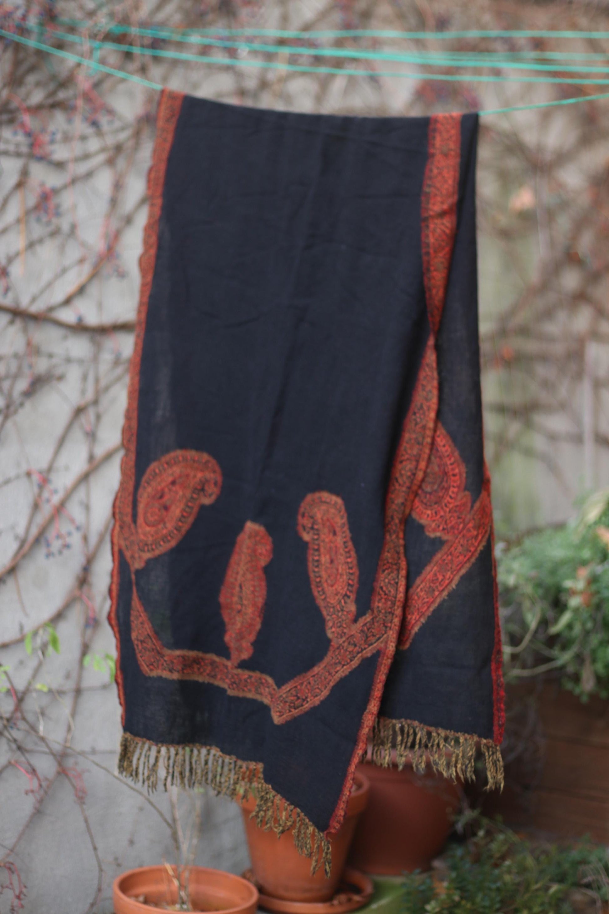 Vintage 90s Ethno Print Scarf | Red & Black Boho Winter Wrap | Bold Retro Shawl | Women's Cold Weather Accessory | Soft Patterned Scarf