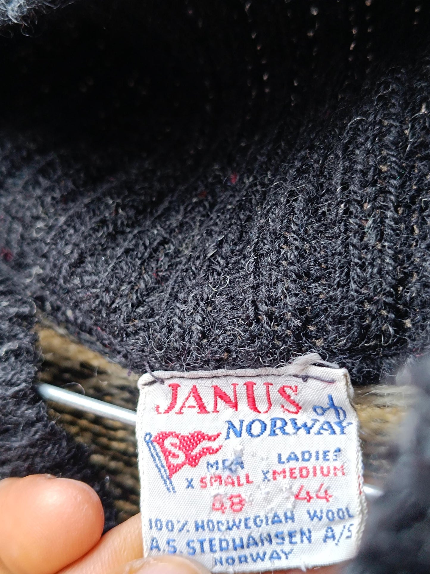 Vintage Janus of Norway Wool Sweater: Black and White Norwegian Pullover