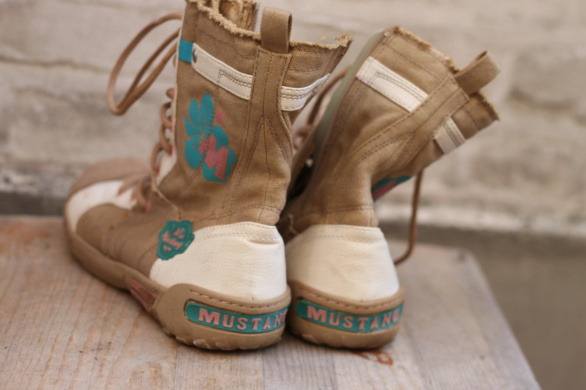 Y2K Mustang Boxing Boots| Vintage Brown Lace-Up HighTop Sporty Sneakers| Women's Streetstyle Boots Size EU41