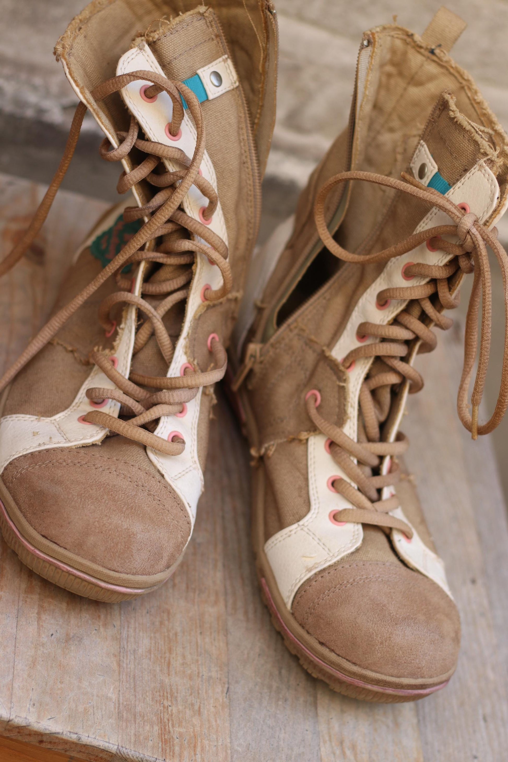 Y2K Mustang Boxing Boots| Vintage Brown Lace-Up HighTop Sporty Sneakers| Women's Streetstyle Boots Size EU41