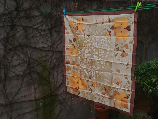 Vintage Silk Scarf | Bold Floral Print | Retro Chic Statement Accessory | Feminine Timeless Style | Lightweight Luxury