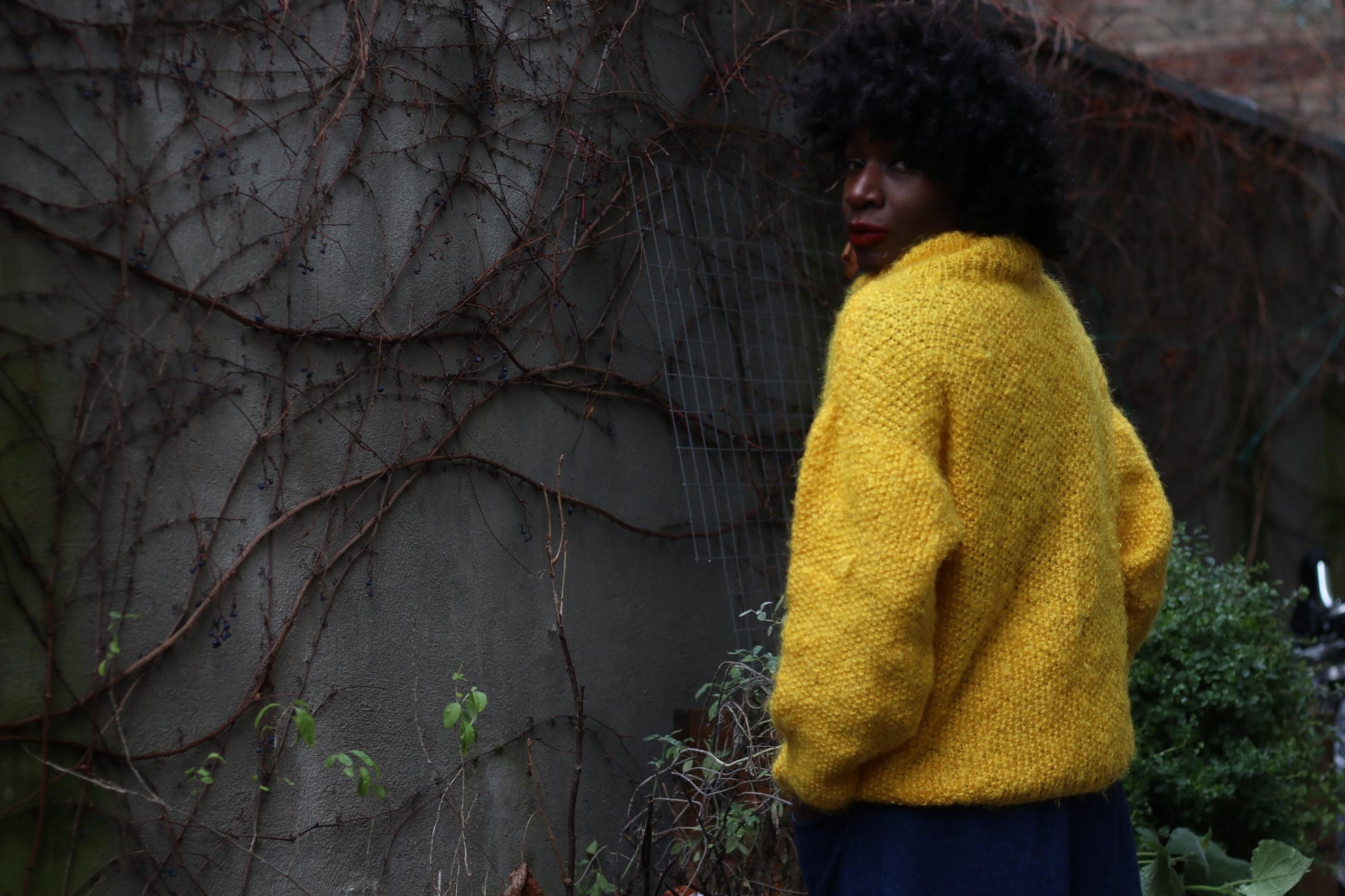 70s Handknitted Sweater | Vintage Yellow Oversized Knit | Women's Retro Bold Lightweight Sweater