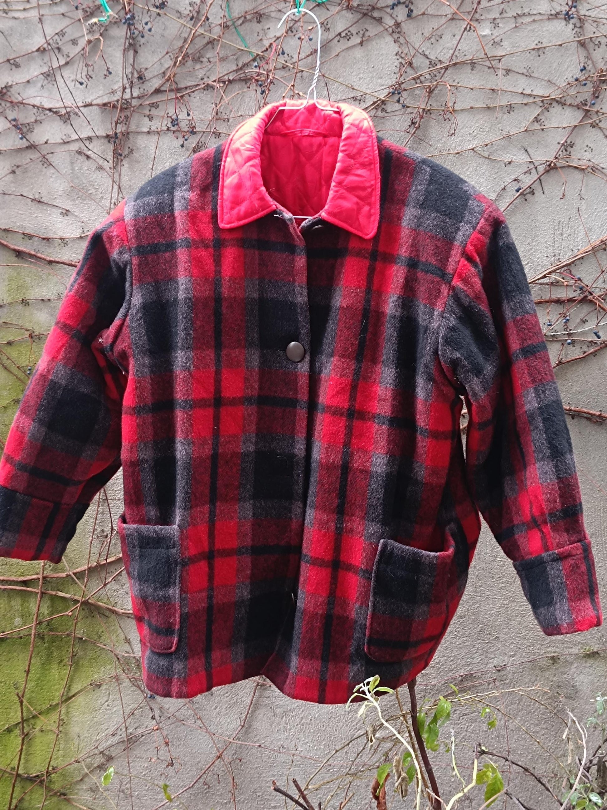 90s Plaid Winter Jacket| Urban Lumberjack Checkered Red Women's Coat | Fashion and Fables 90s Plaid Winter Jacket| Urban Lumberjack Checkered Red Women's Coat | Fashion and Fables