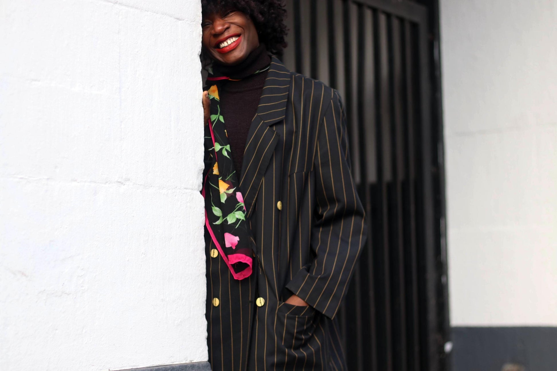 Vintage Wool Blend Blazer| 90s Classic Women's Pinstriped Jacket | Bla Fashion and Fables Vintage Wool Blend Blazer| 90s Classic Women's Pinstriped Jacket | Bla Fashion and Fables