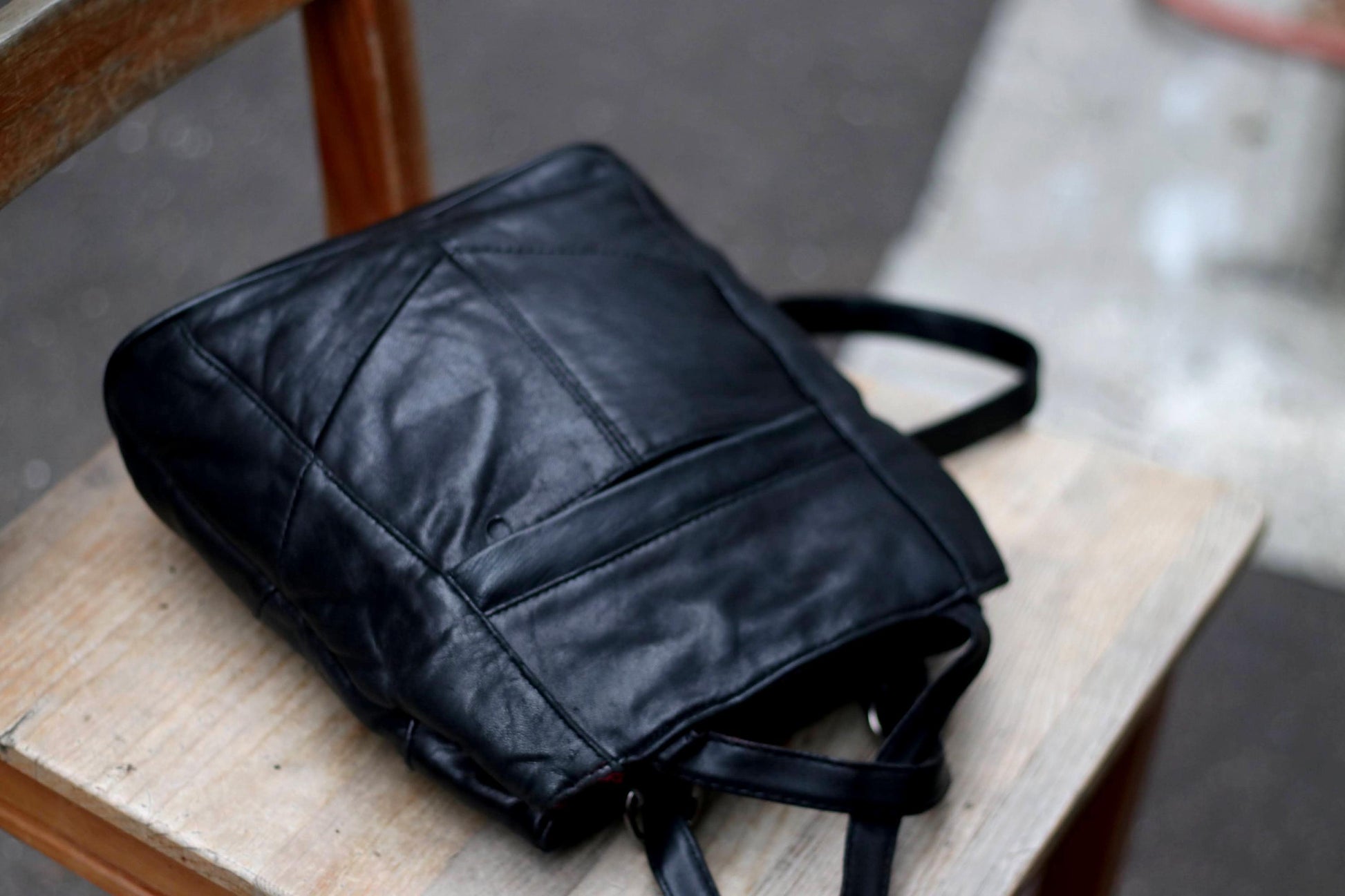 90s grunge mini backpack 90s Leather Backpack| Vintage Grunge Patchwork Minimalist Mini Backpac – Fashion and Fables