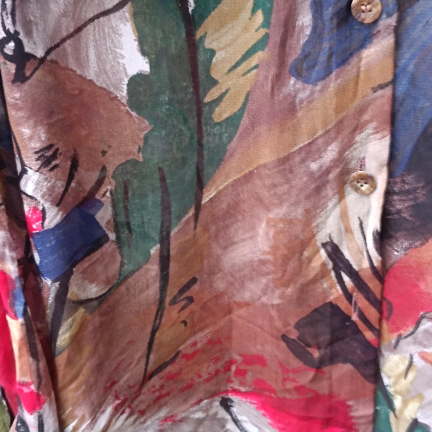 80s Abstract Print Shirt | Vintage Gerry Weber |Oversized Artsy Button-Up | Colorful Painterly Statement Blouse | Indie Retro Streetwear