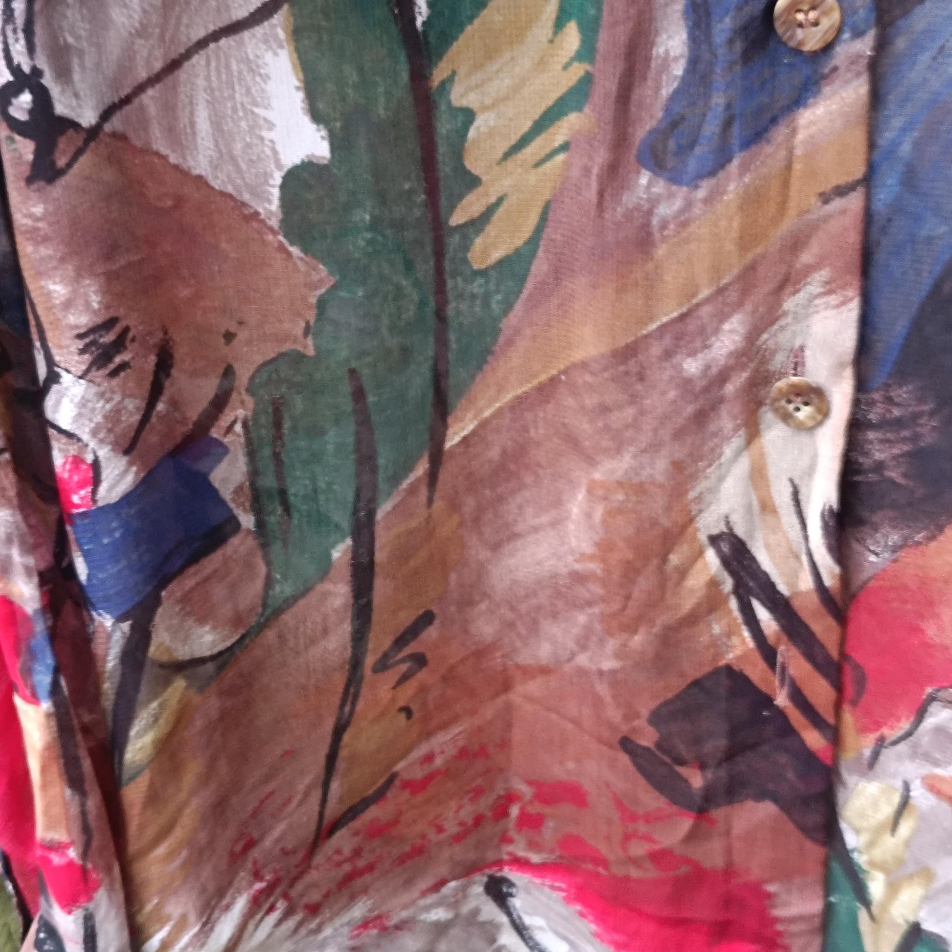 80s Abstract Print Shirt | Vintage Gerry Weber |Oversized Artsy Button-Up | Colorful Painterly Statement Blouse | Indie Retro Streetwear