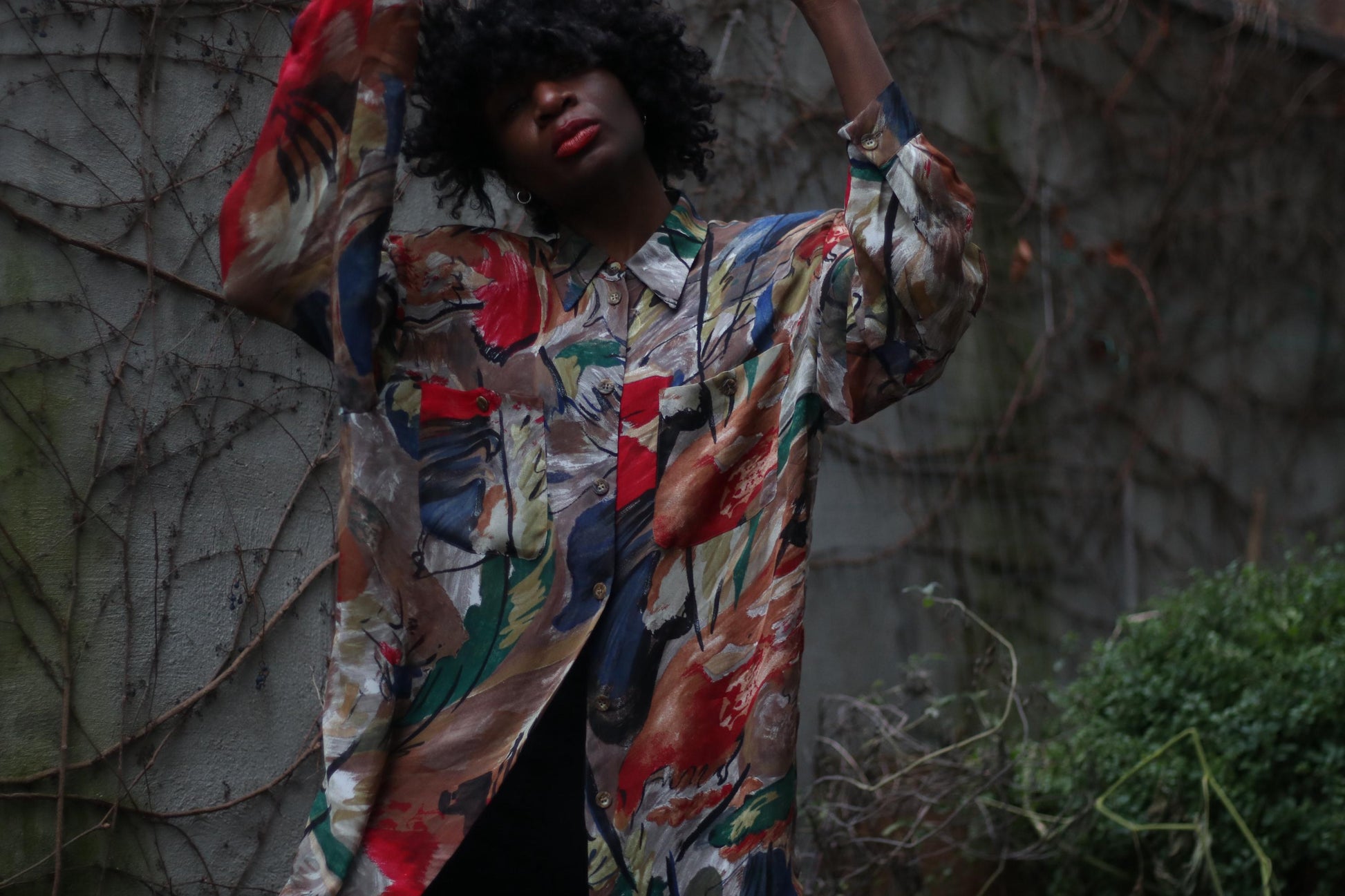 80s Abstract Print Shirt | Vintage Gerry Weber |Oversized Artsy Button-Up | Colorful Painterly Statement Blouse | Indie Retro Streetwear