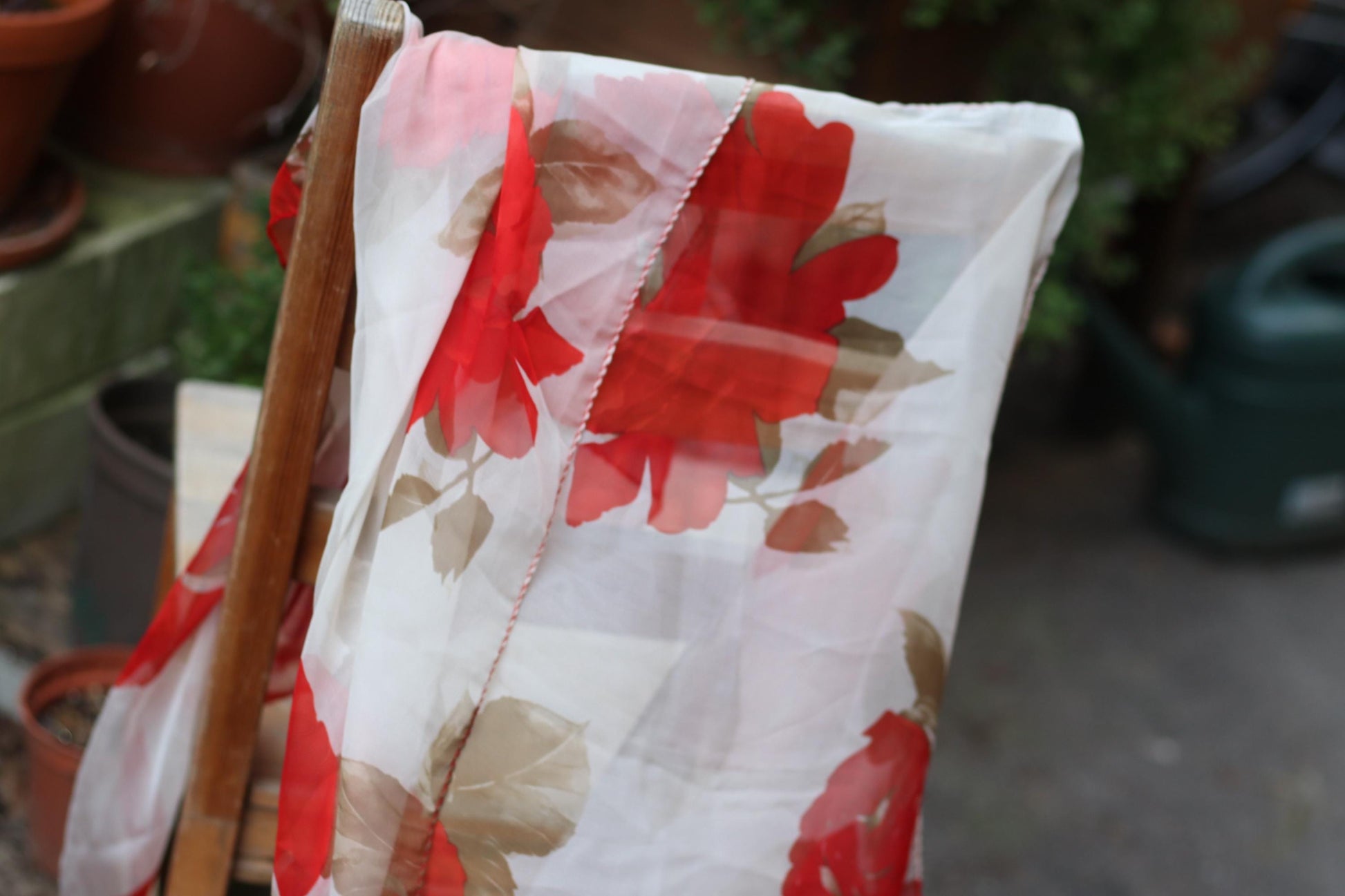 Vintage Escada Silk Scarf | 1980s Designer Scarf | Bold Red Floral Print Luxurious Wrap | Retro Fashion Accessory | Collectible Scarf