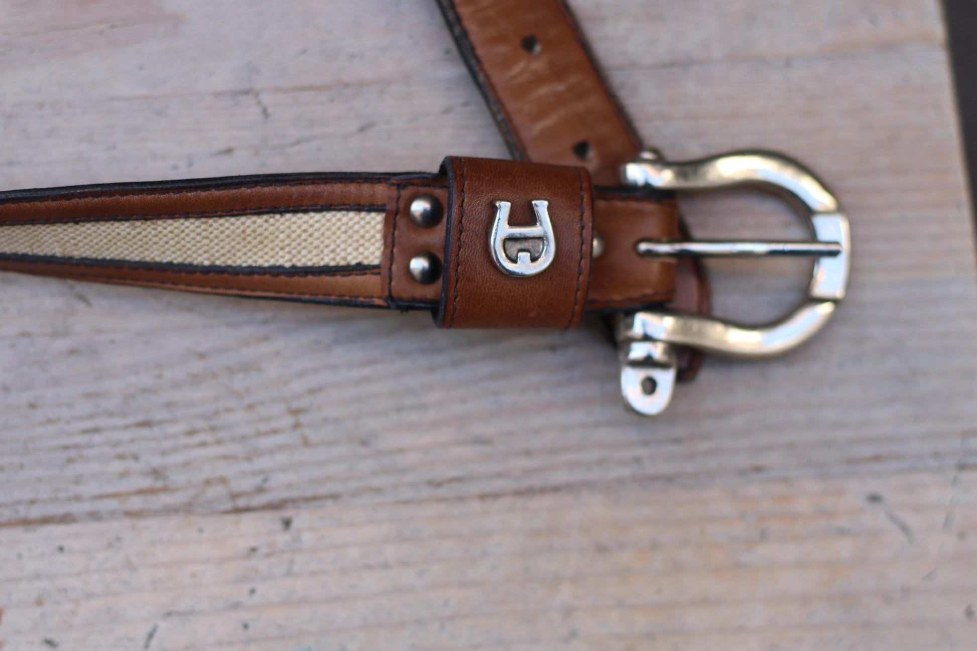 Vintage Etienne Aigner Leather Belt | Women's 90s Brown Leather | Equestrian Buckle Preppy Style Belt