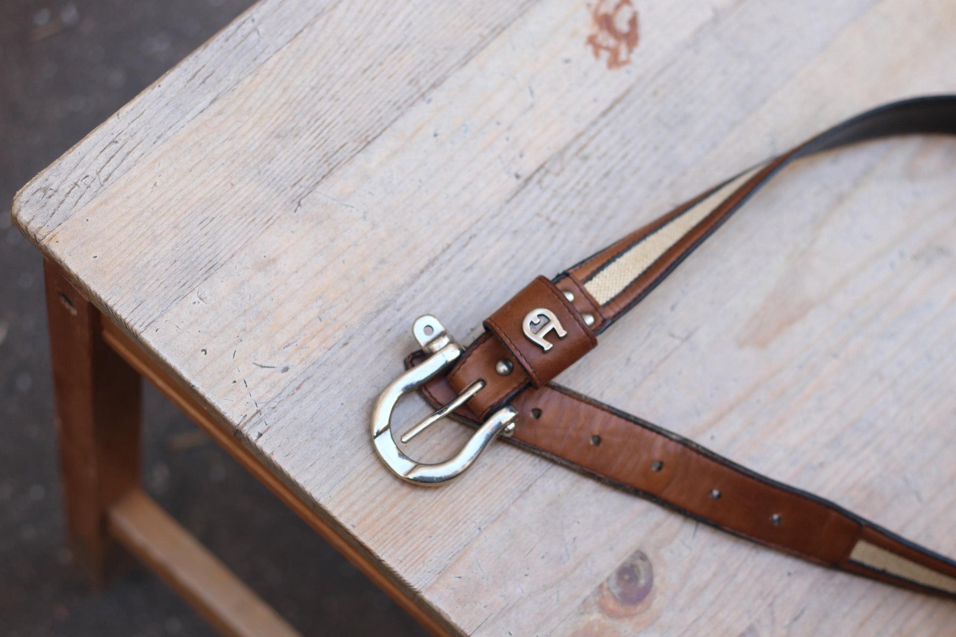 Vintage Etienne Aigner Leather Belt | Women's 90s Brown Leather | Equestrian Buckle Preppy Style Belt