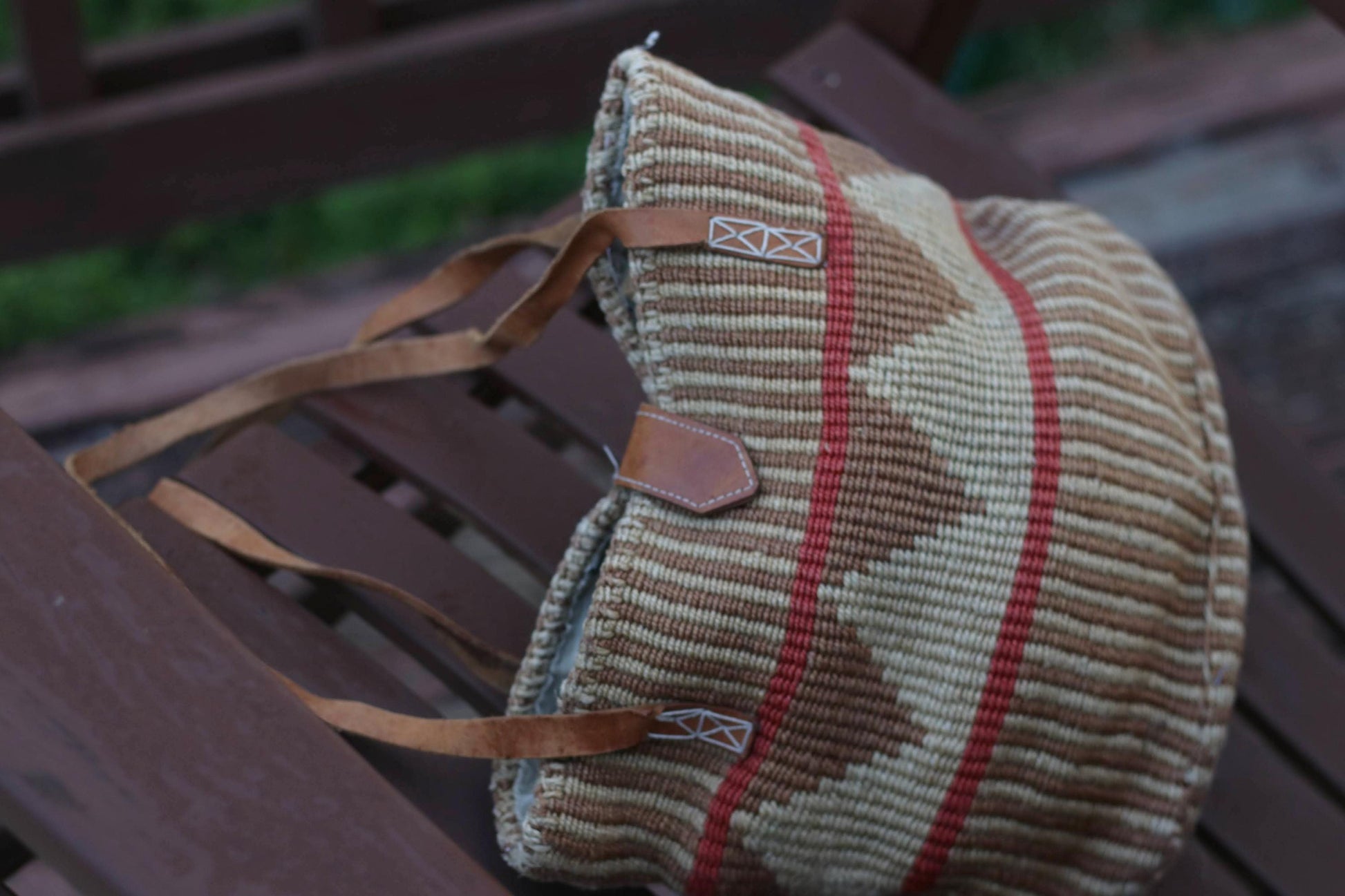 Vintage Handwoven Tote Bag | Artisan-Made Geometric Pattern Bag | Boho-Chic Everyday Carryall