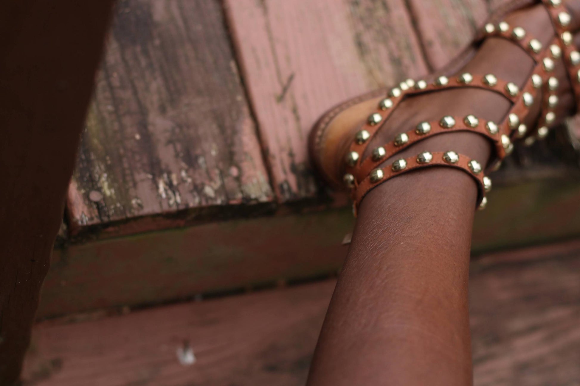 Vintage Sam Edelman Sandals| Women's Cognac Leather Studded Gladiator Summer Flats| Boho Chic Shoes US 7.5