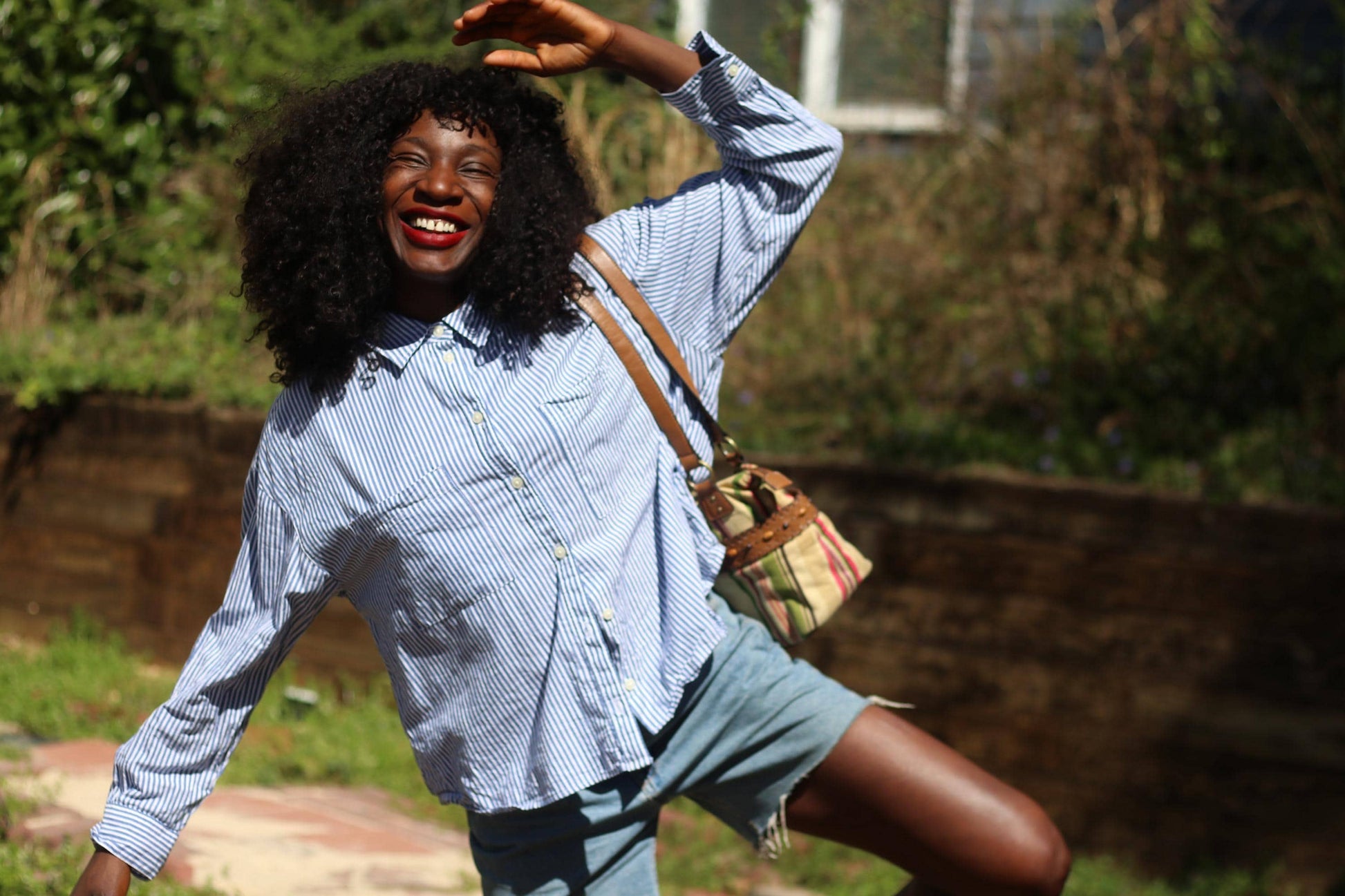 90s Old Navy Blouse | Vintage Navy Striped Cotton Shirt | Cropped Button-Up | Classic Tailored Top | Women's Effortless Chic Style