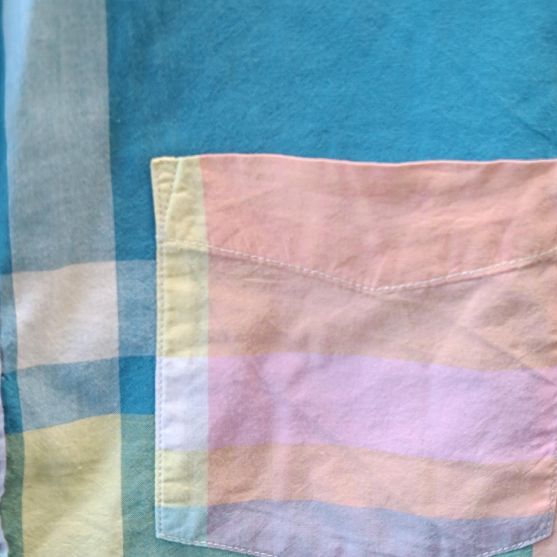 Y2K H&M Plaid Blouse| Vintage Pastel Shirt| Women's Maximalist L.O.G.G Summer Grunge Festival Top