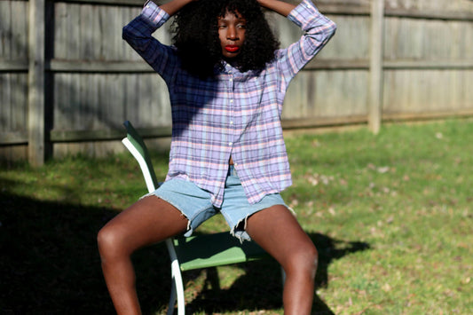 Vintage Madewell Plaid Cotton Shirt | y2k Relaxed Checkered Everyday Button Up Blouse XS|