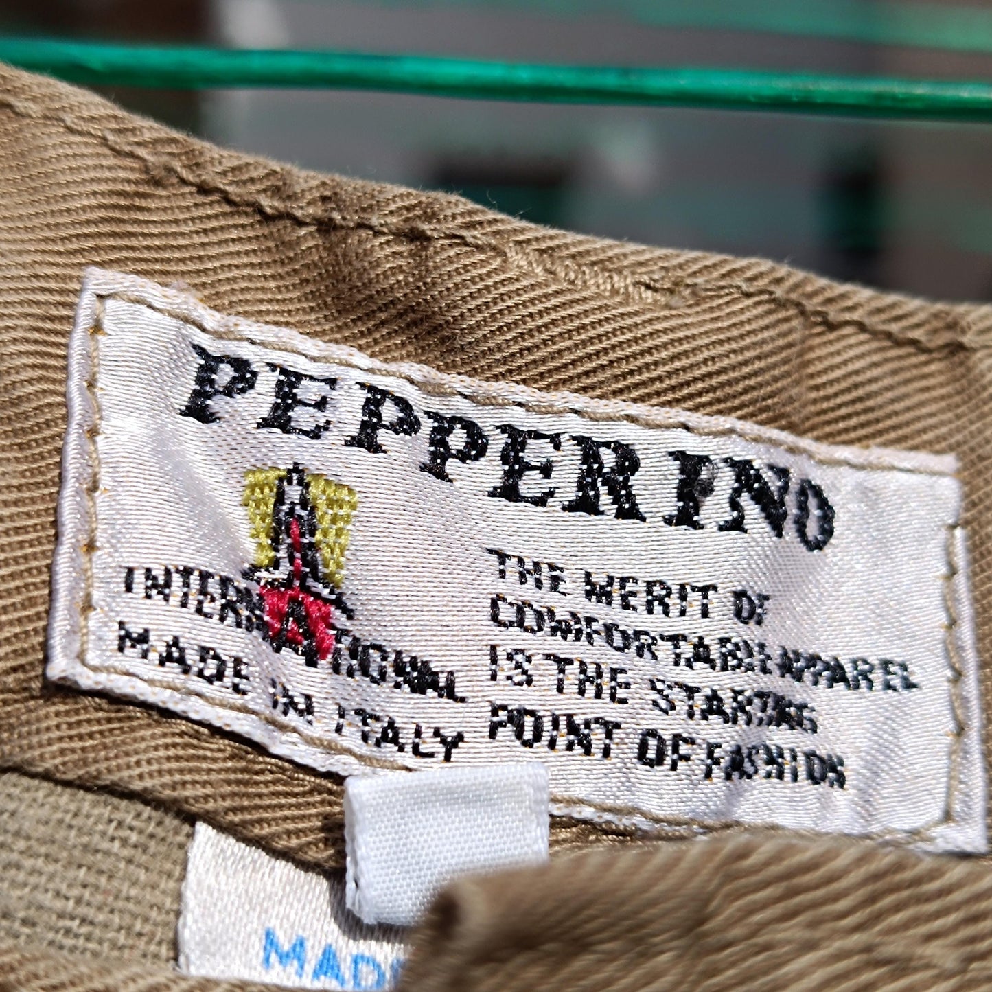 90s Pepperino Khaki Cargo Pants: Vintage High-Waisted Cotton Trousers