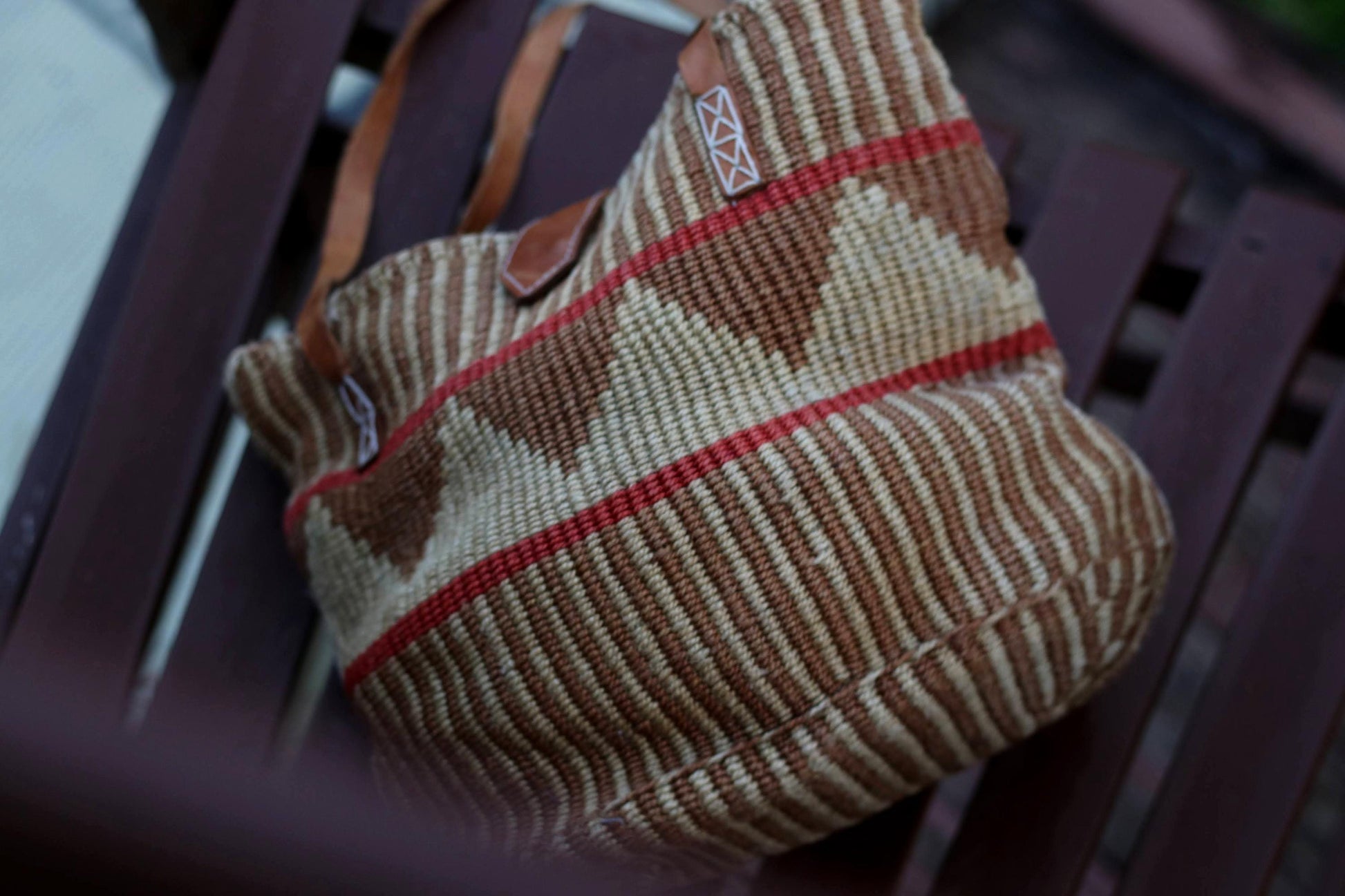 Vintage Handwoven Tote Bag | Artisan-Made Geometric Pattern Bag | Boho-Chic Everyday Carryall