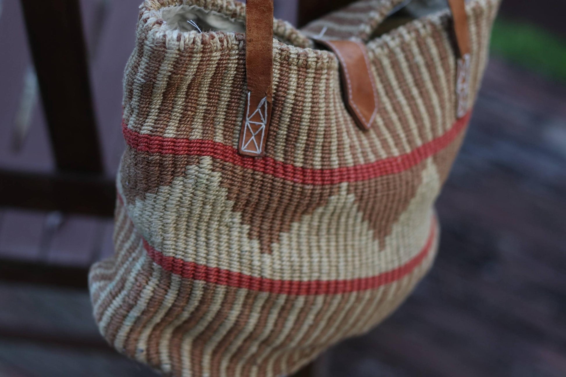 Vintage Handwoven Tote Bag | Artisan-Made Geometric Pattern Bag | Boho-Chic Everyday Carryall