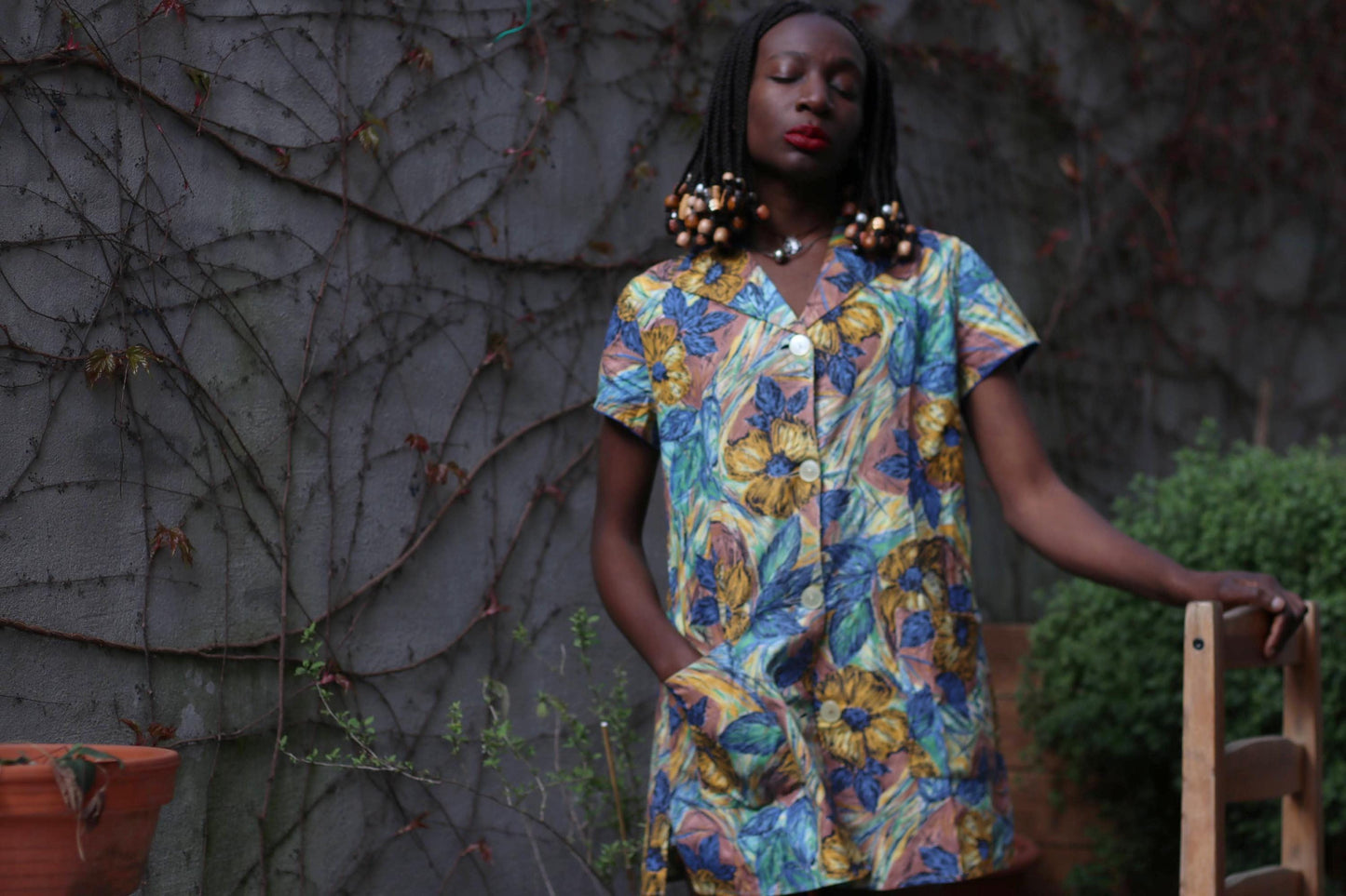 70s Floral Mini Dress: Vintage Cotton Summer A-Line