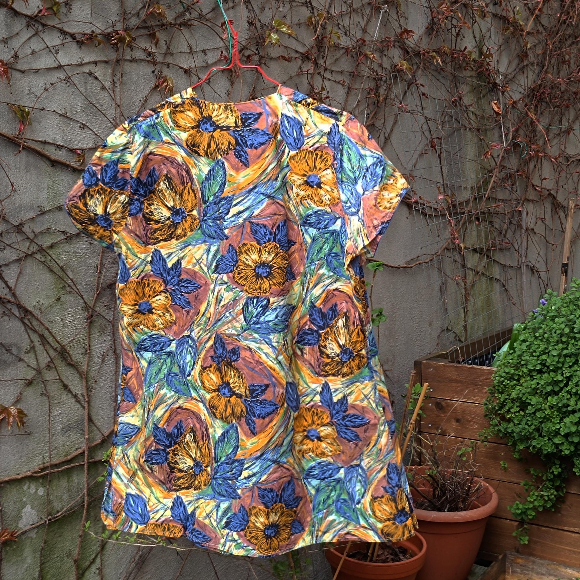 70s Floral Mini Dress: Vintage Cotton Summer A-Line