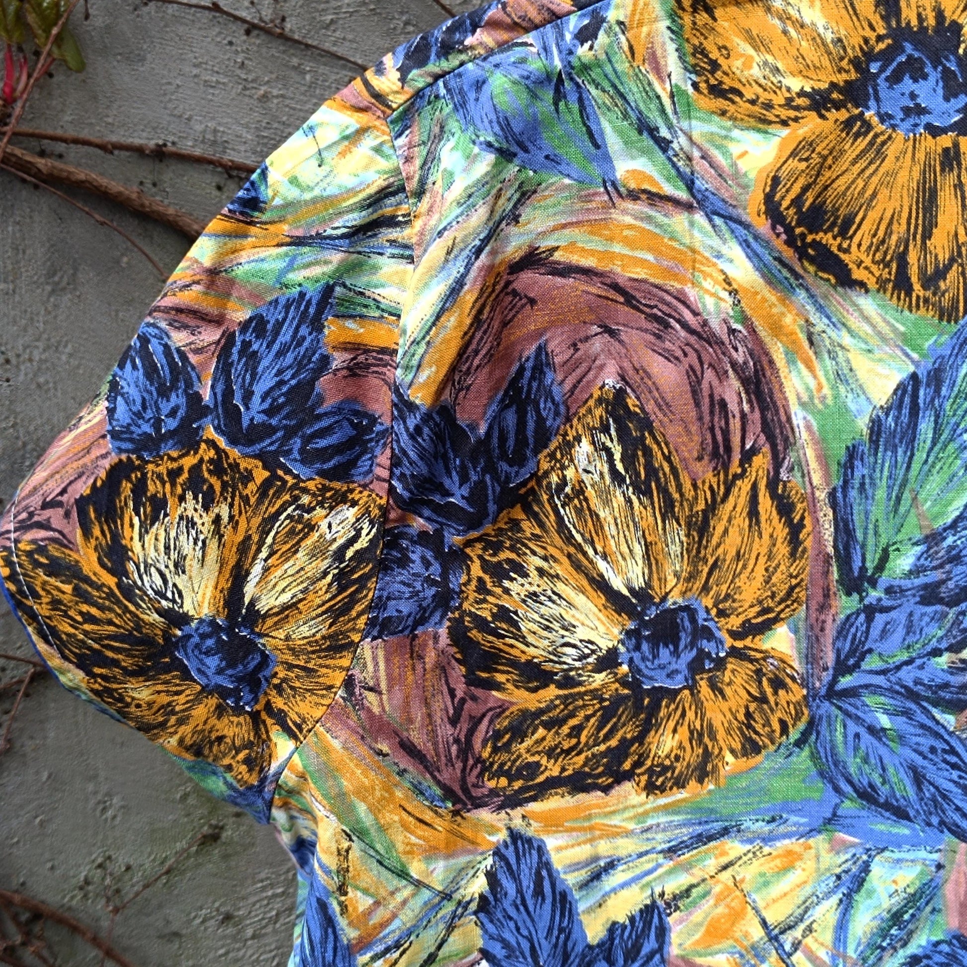 70s Floral Mini Dress: Vintage Cotton Summer A-Line