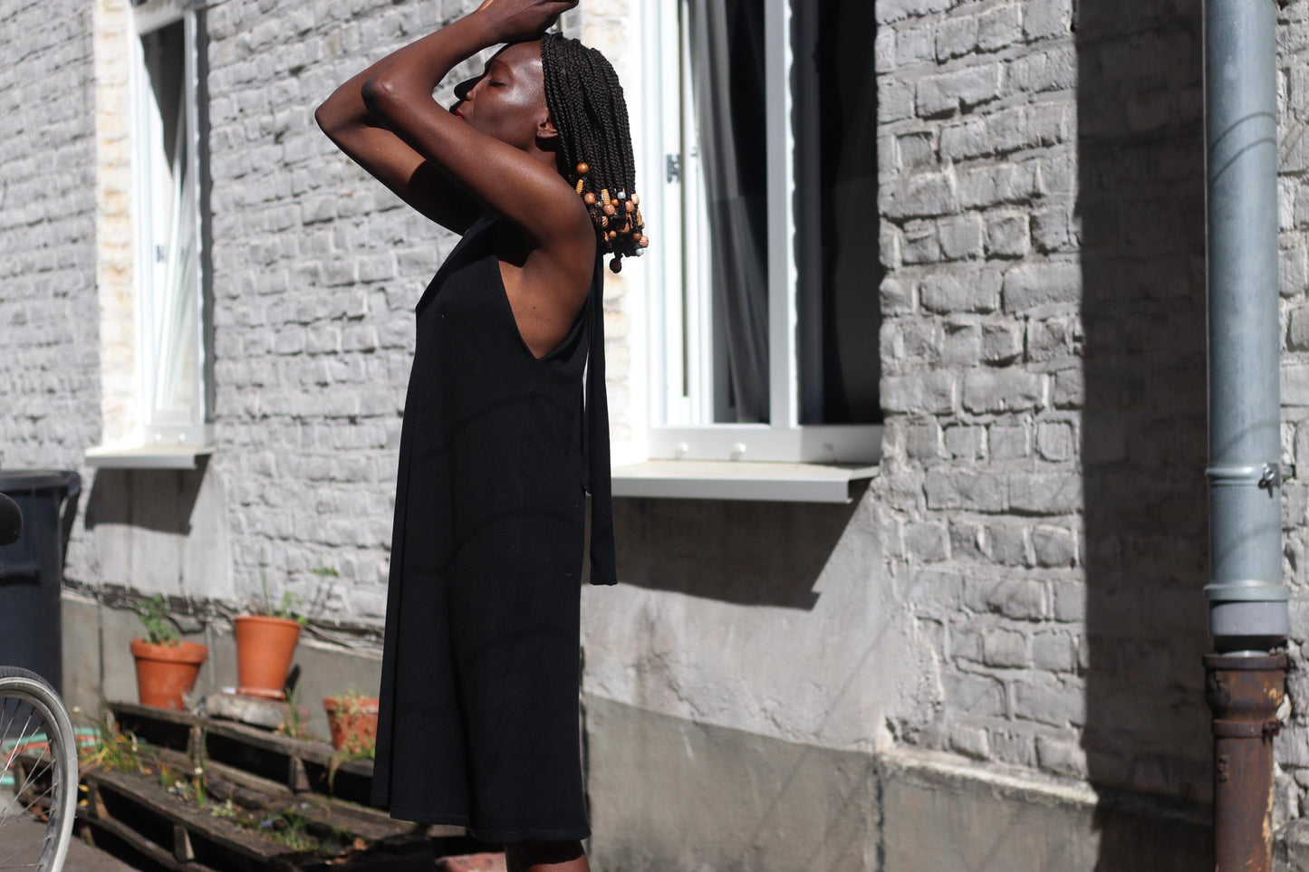 90s Vintage Black Halter - Minimalist Little Dress