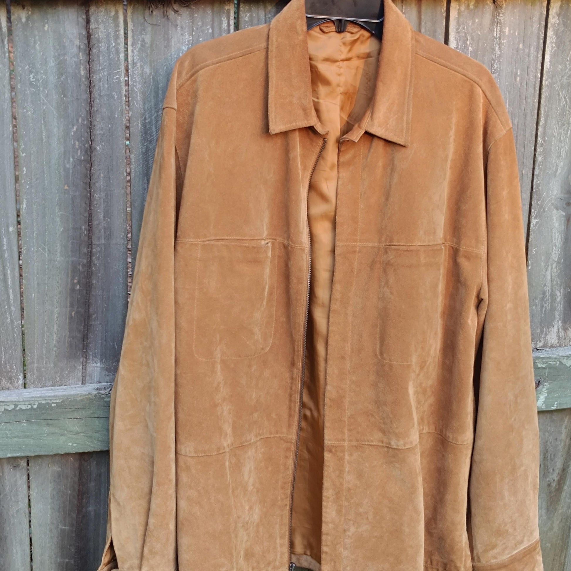 Vintage Suede Jacket | 90s Women's Caramel Brown Coat | Oversized Buttery Soft Leather Design | Minimalist Classic Outerwear |