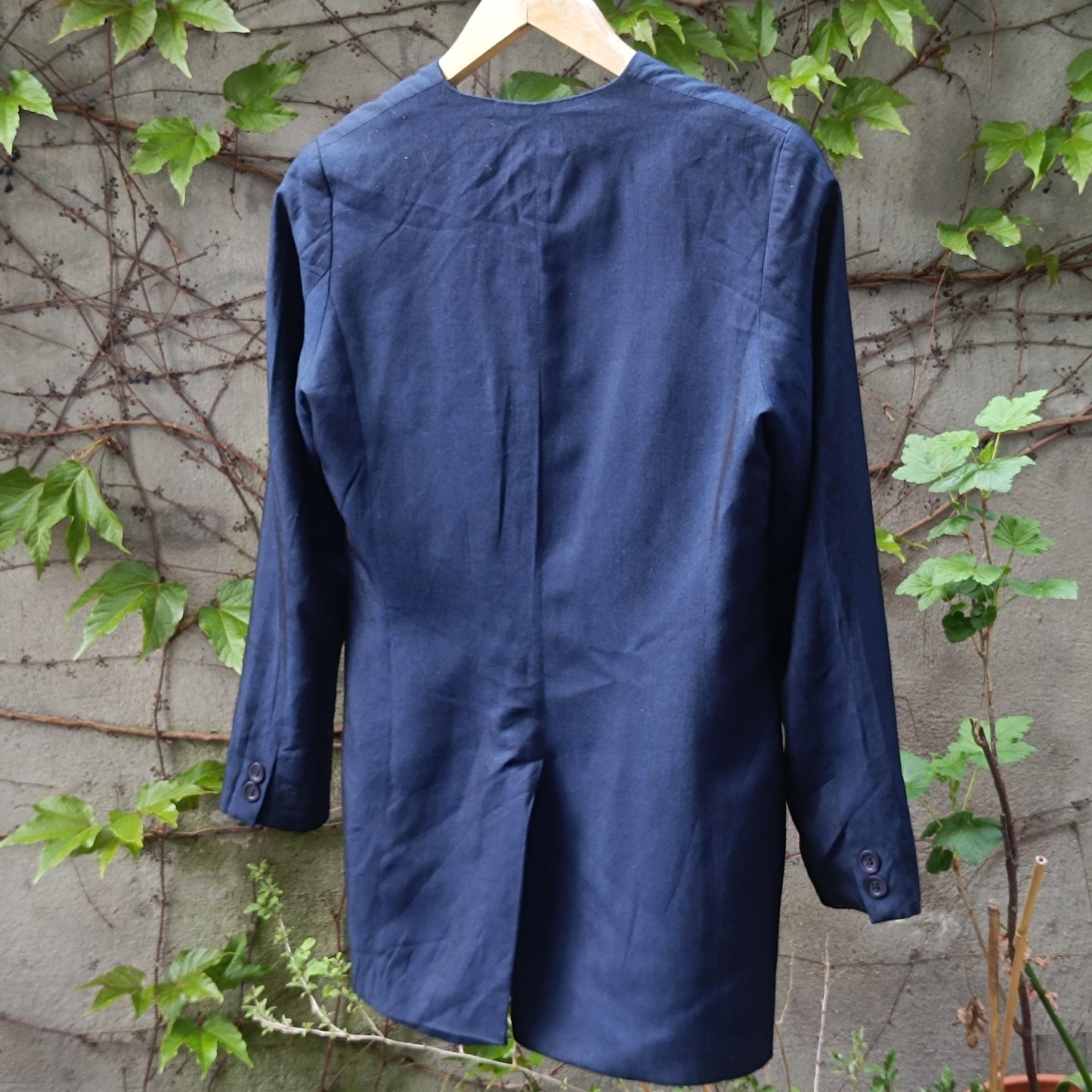 Vintage 90s Blue Blazer: Oversized Minimalist Office Jacket