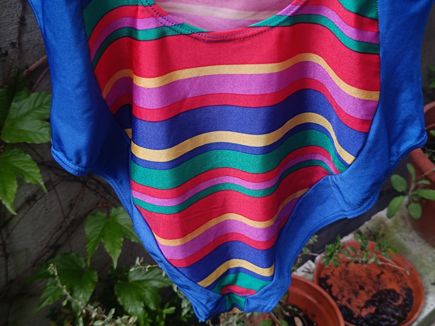 Vintage Striped High-Leg Swimsuit | 80s Retro One-Piece | Bold Summer Style